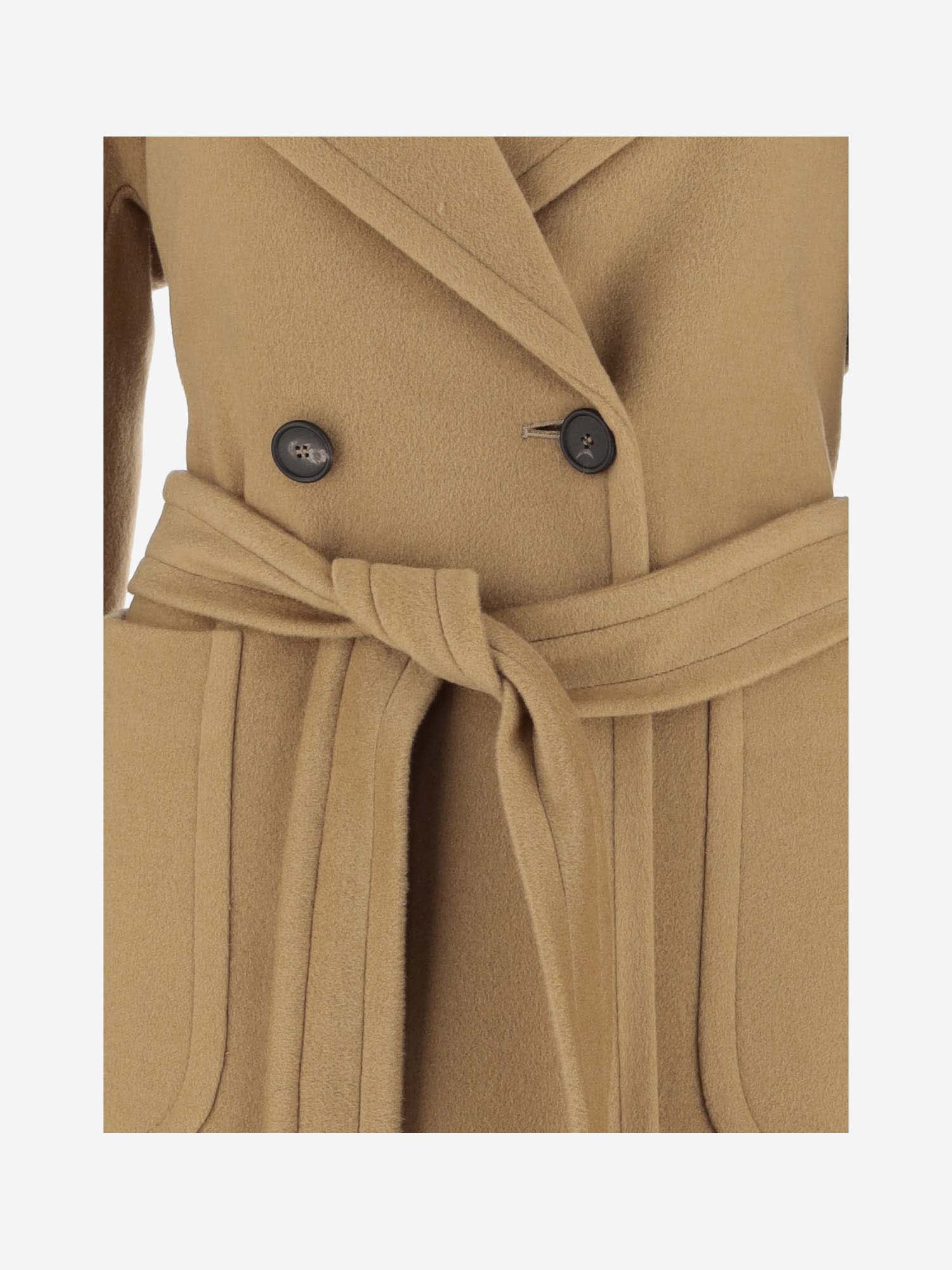 Shop Tagliatore Double-breasted Cashmere Coat In Brown