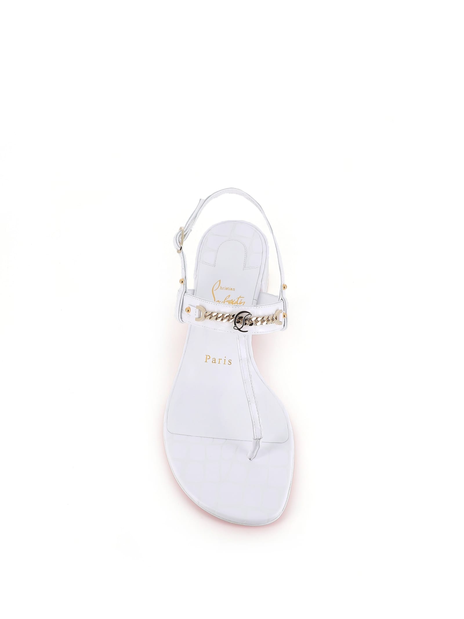 Shop Christian Louboutin Sandal Mj Thong 25 In White