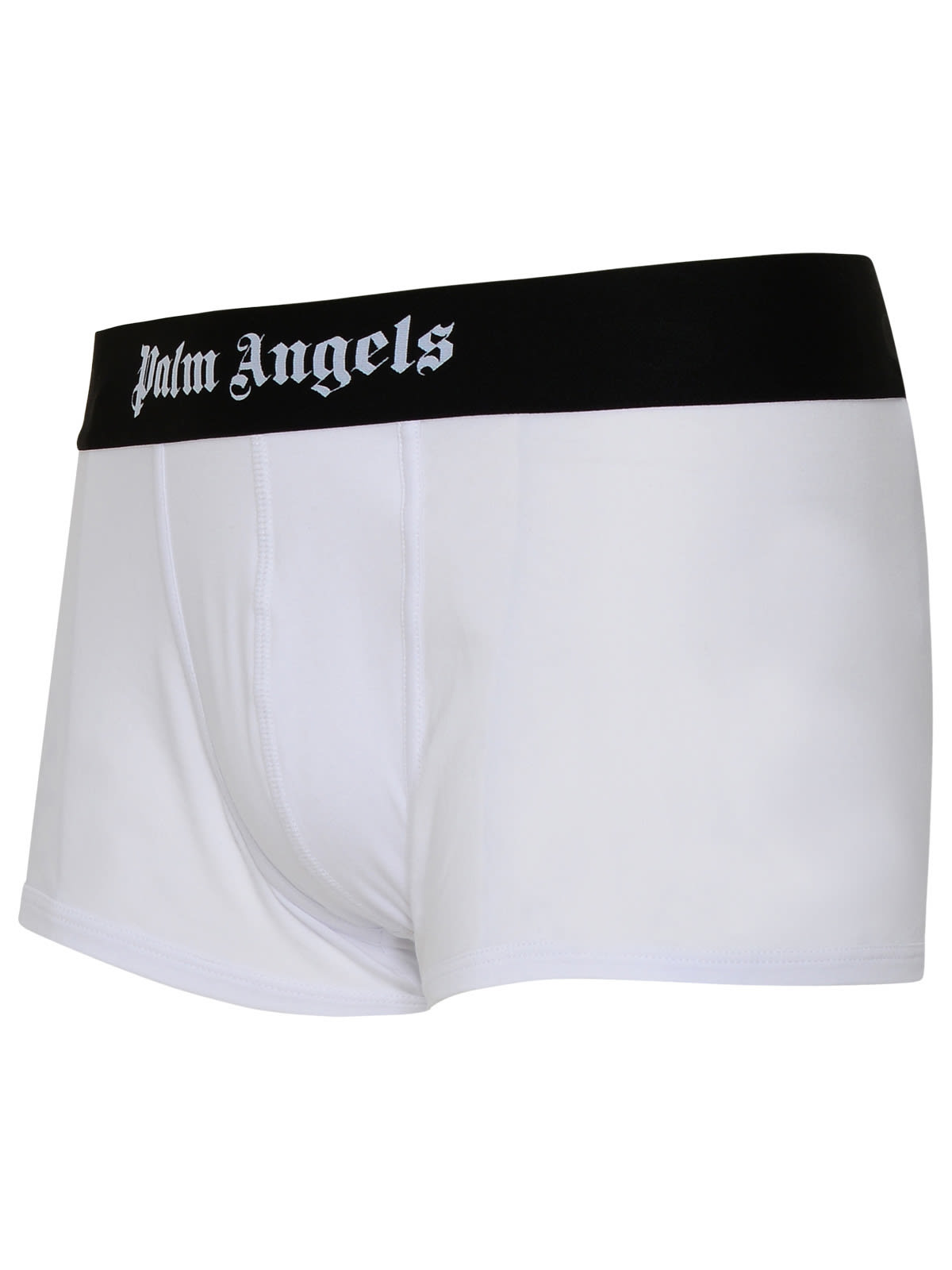 Palm Angels Logo Stretch Cotton Boxer Briefs In Nero