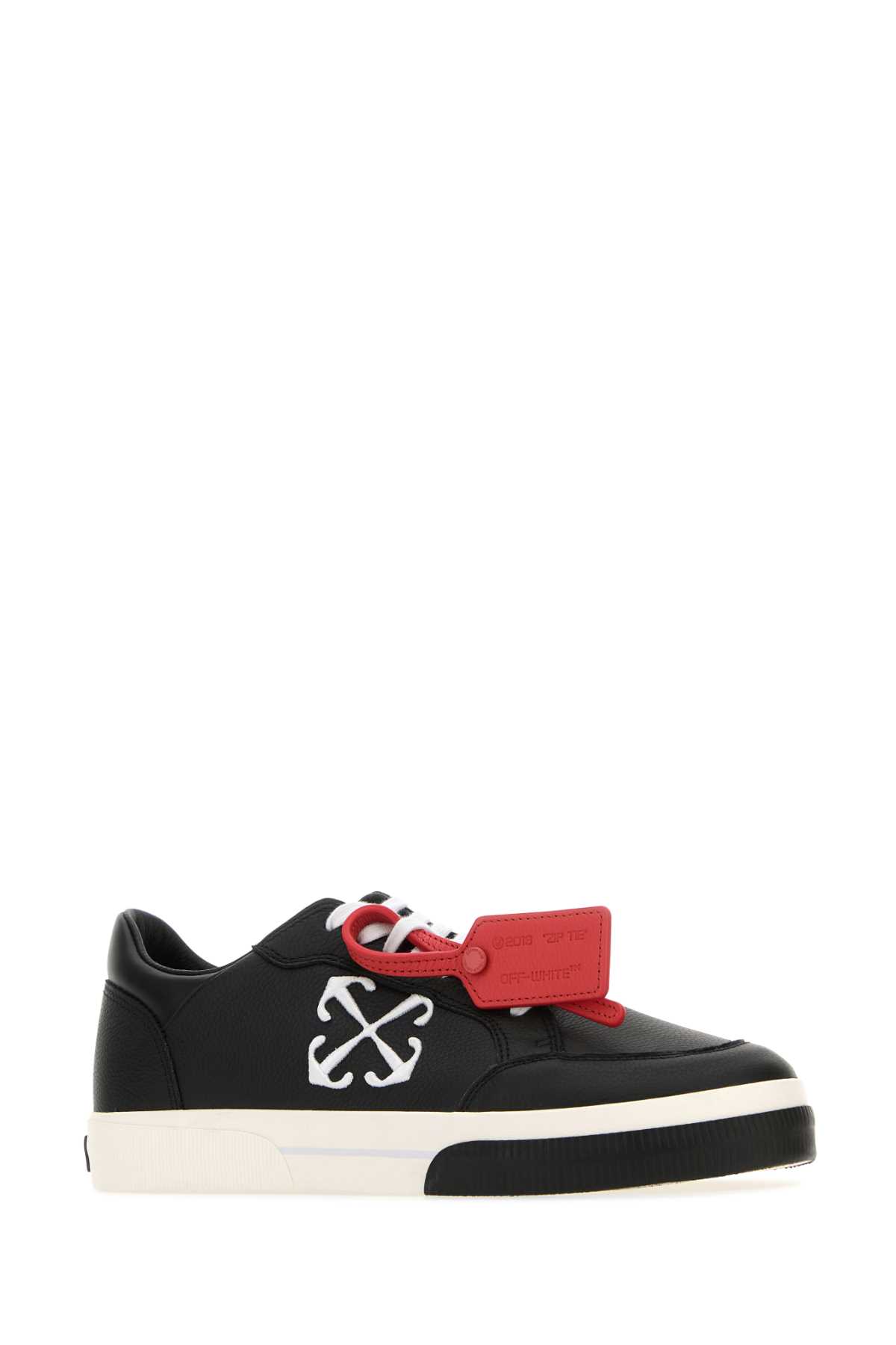 OFF-WHITE BLACK LEATHER NEW LOW VULCANIZED SNEAKERS