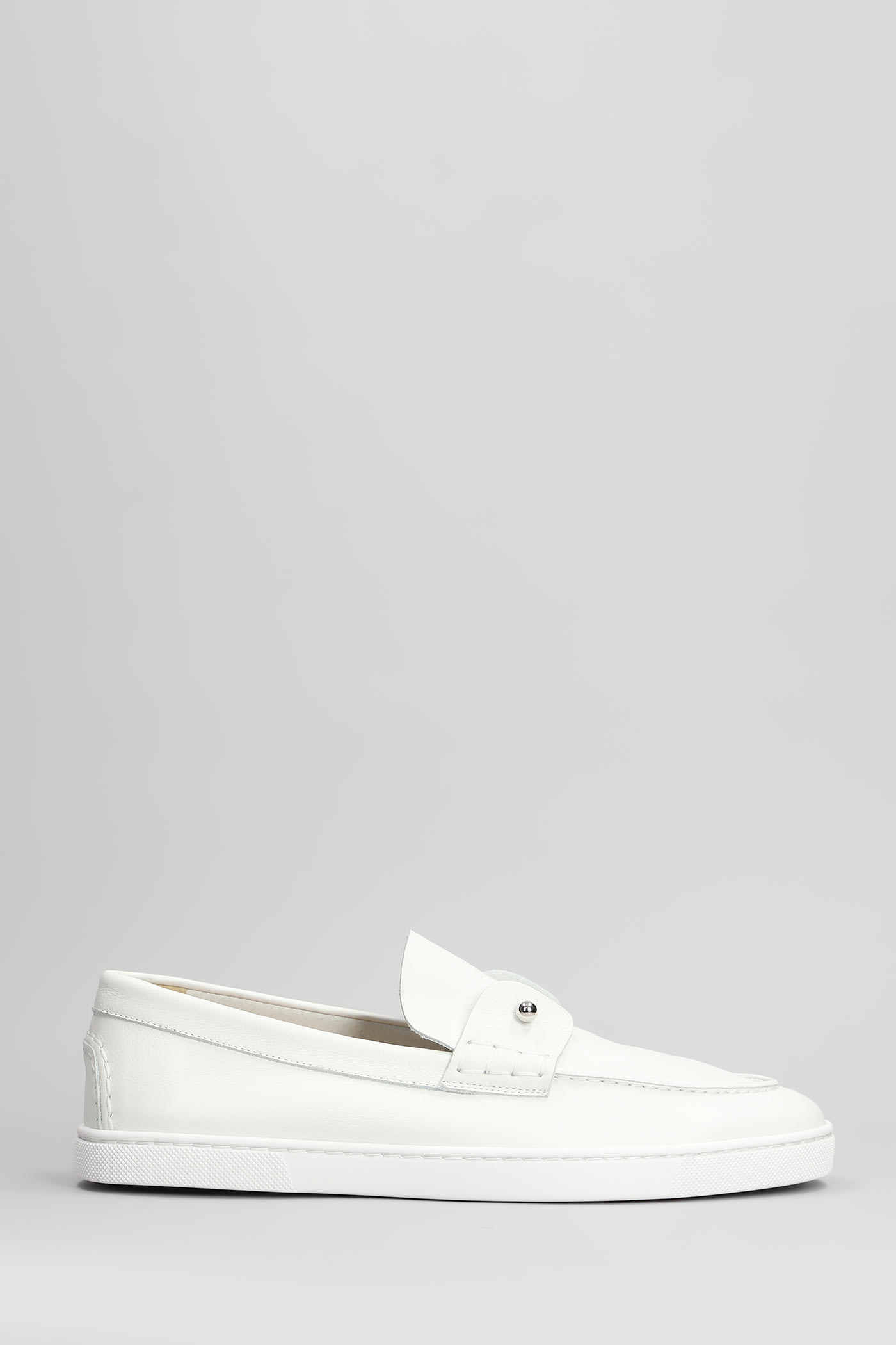 Christian Louboutin Chambeliboat Loafers In White Leather