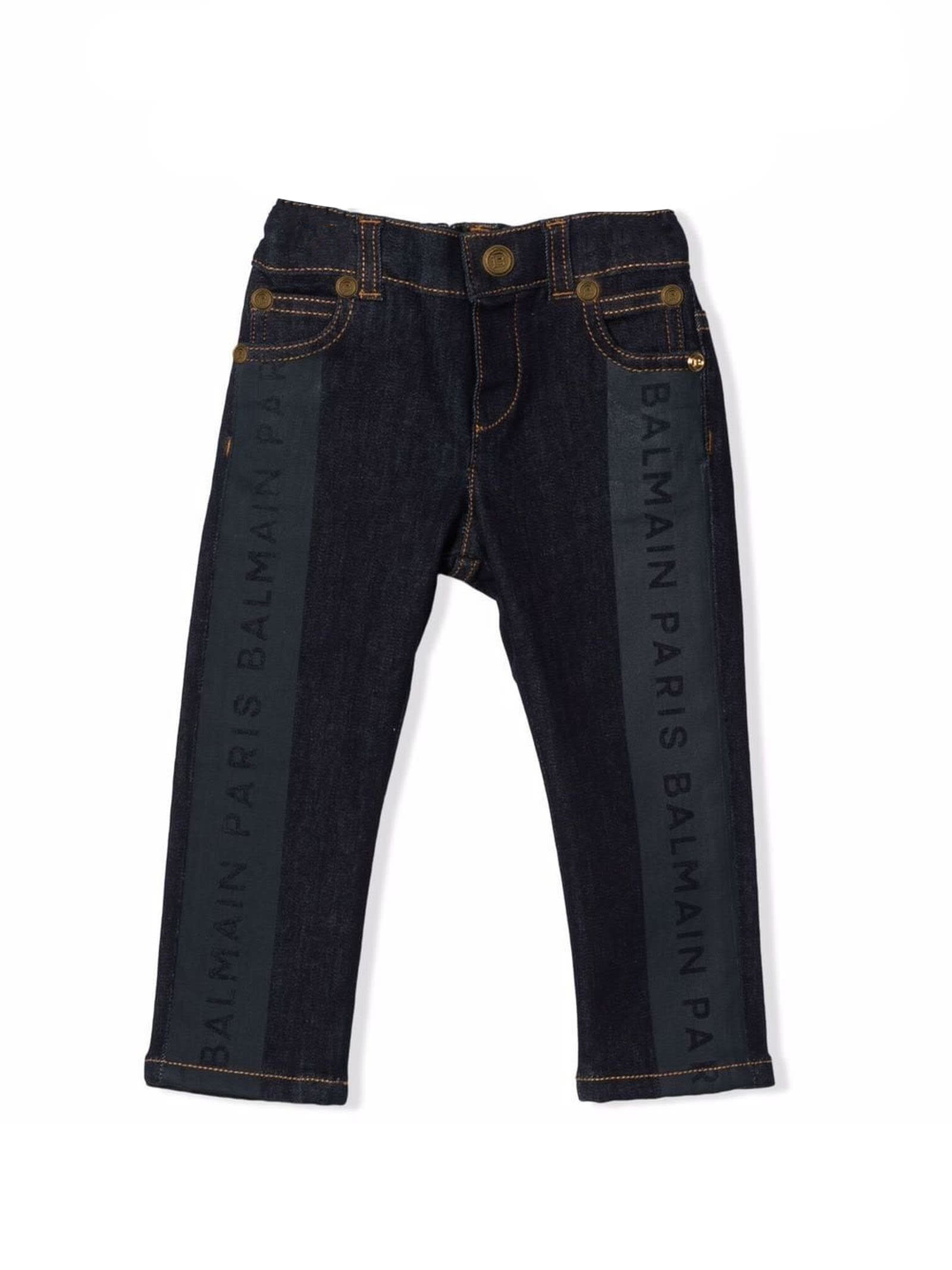 Balmain Indigo Blue Cotton Jeans
