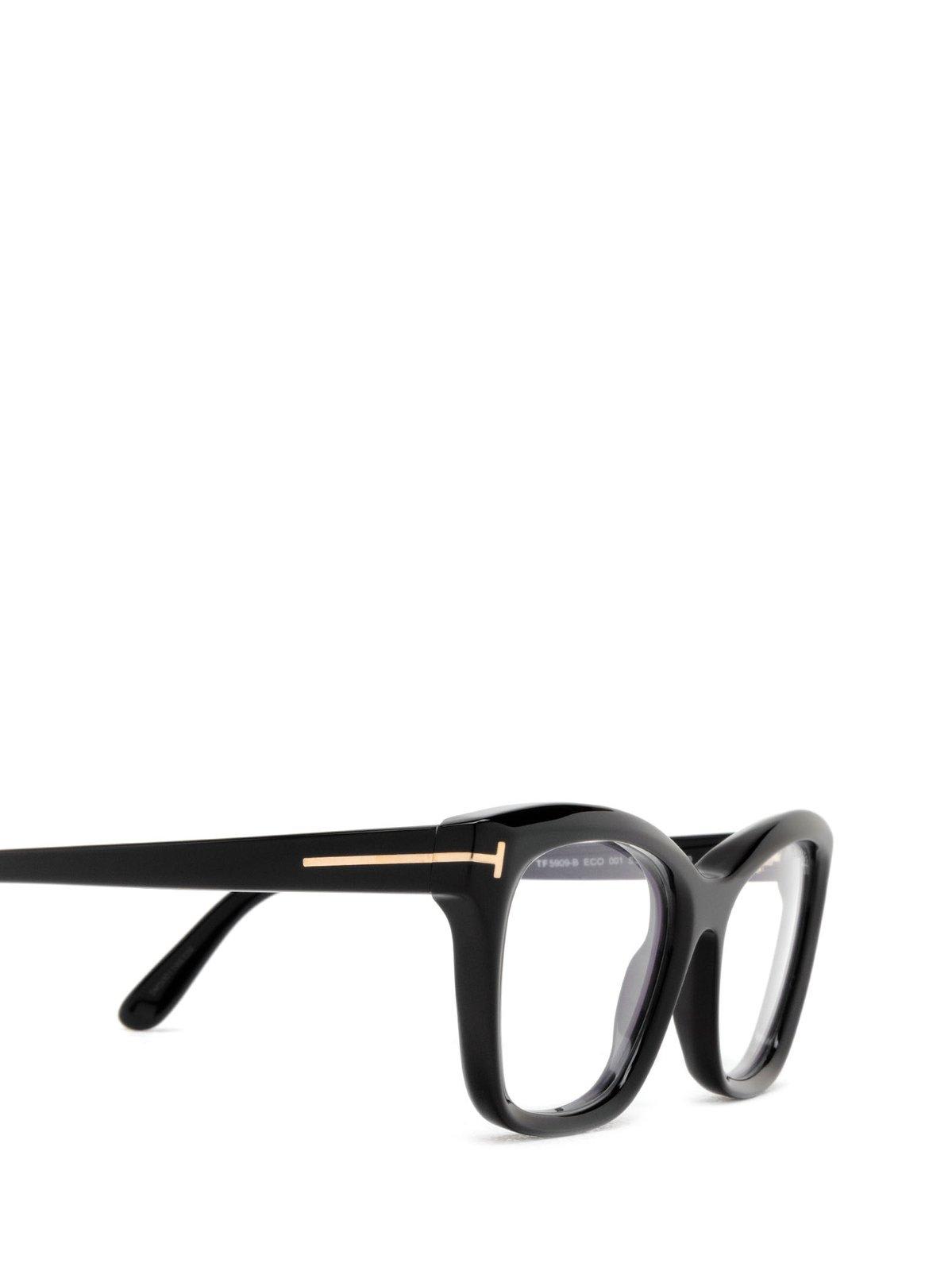 Shop Tom Ford Eyewear Cat-eye Frame Glasses In 53001 - Nero Lucido