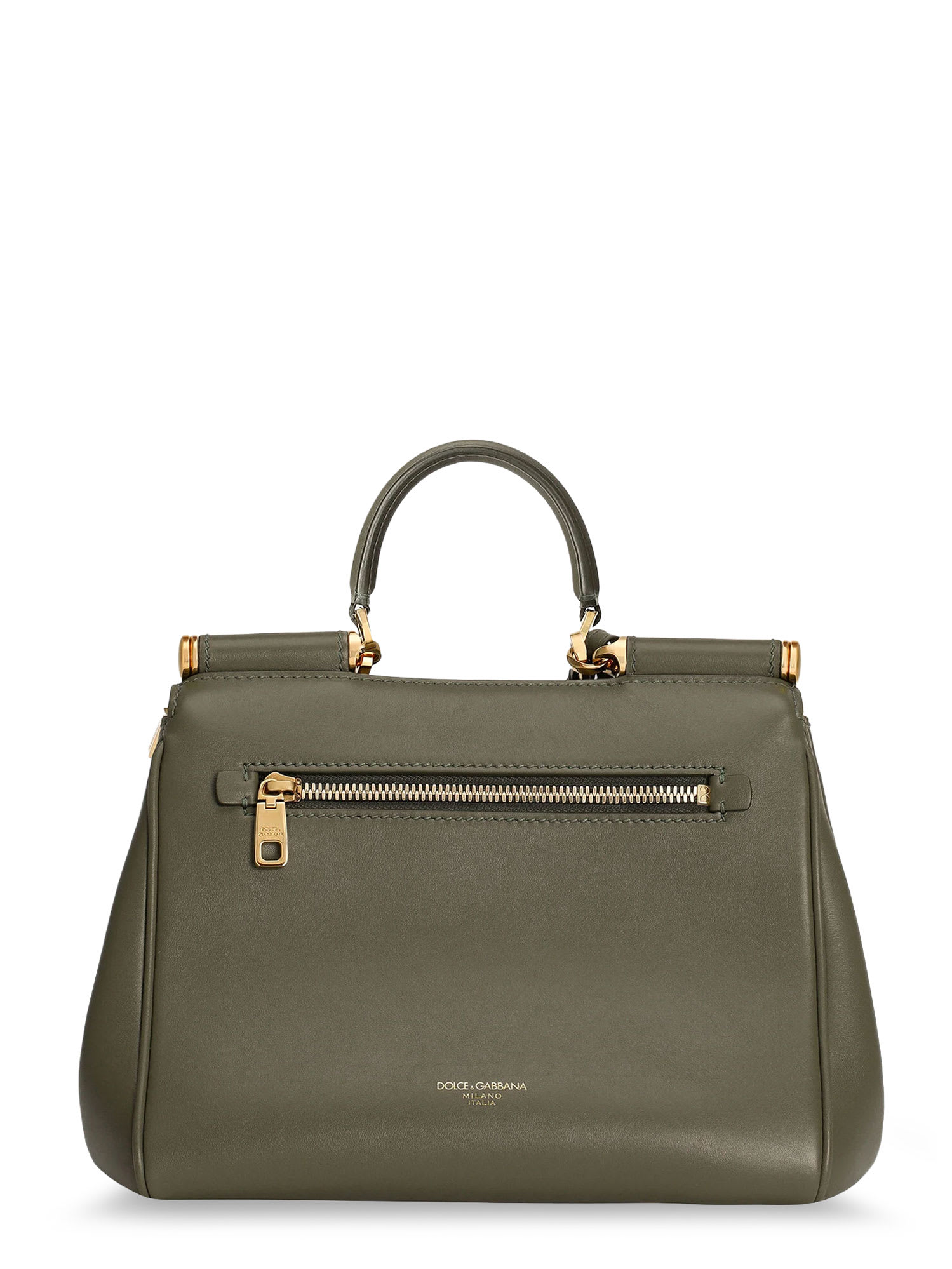 Dolce & Gabbana My Sicily Leather Crossbody Bag In Green