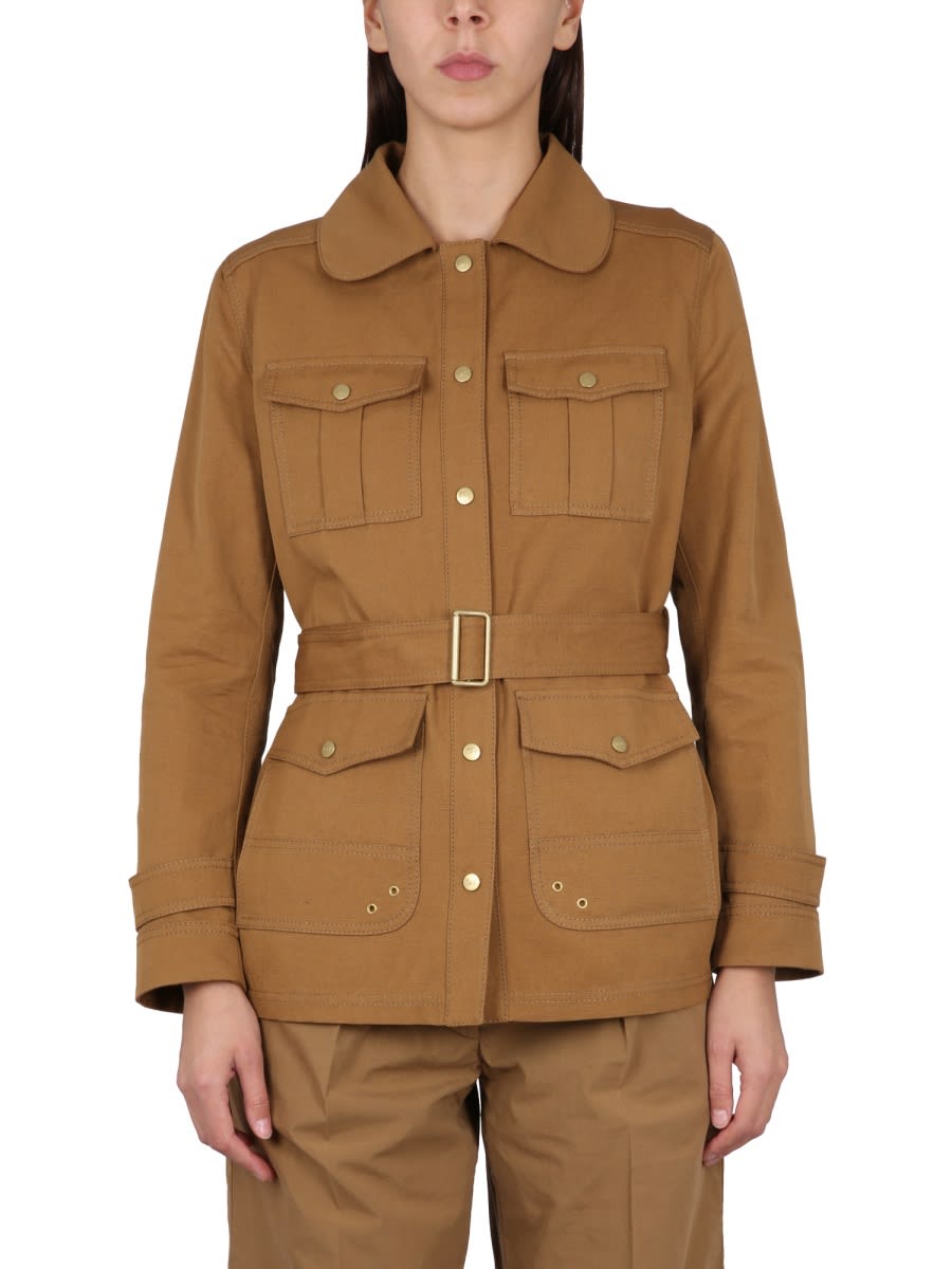 Shop Fay Safari Jacket In Brown