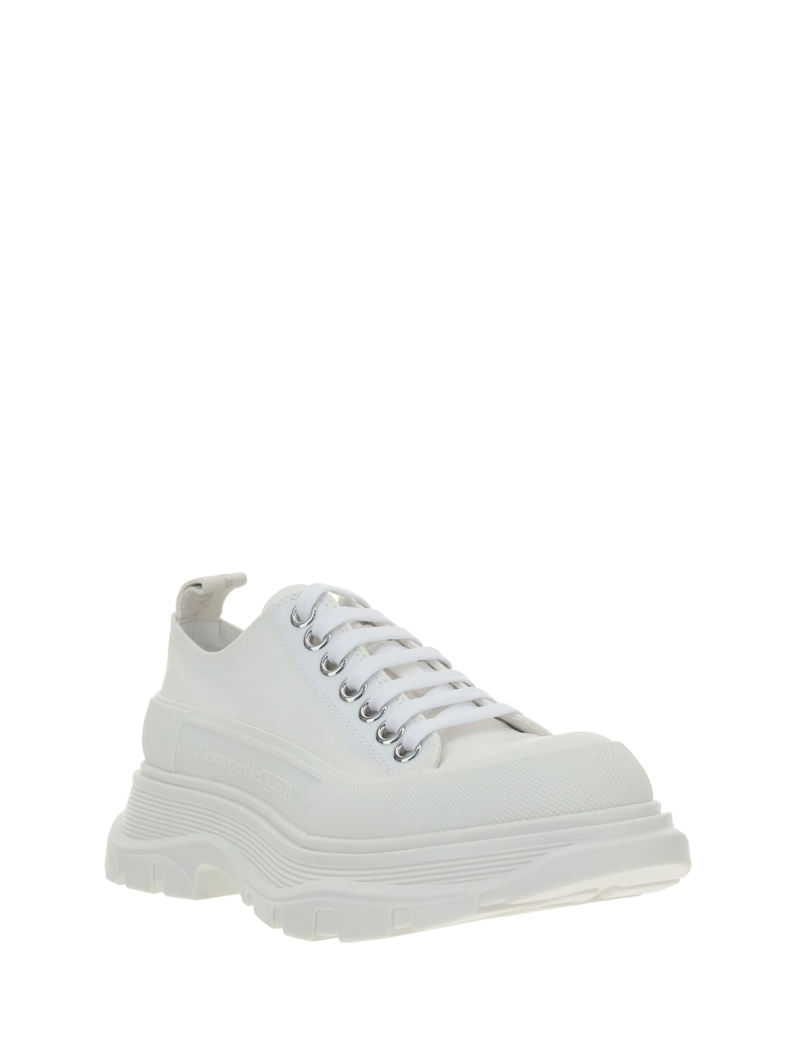 Shop Alexander Mcqueen Tread Slick Sneakers In White/white