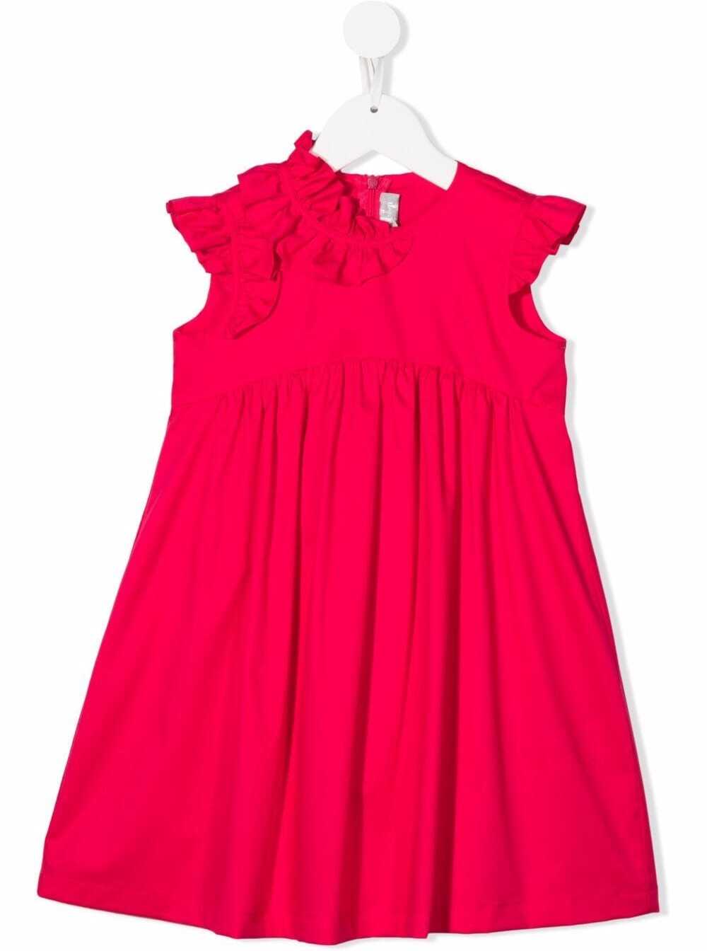 Il Gufo Kids Girls Pink Cotton Dress With Ruffles