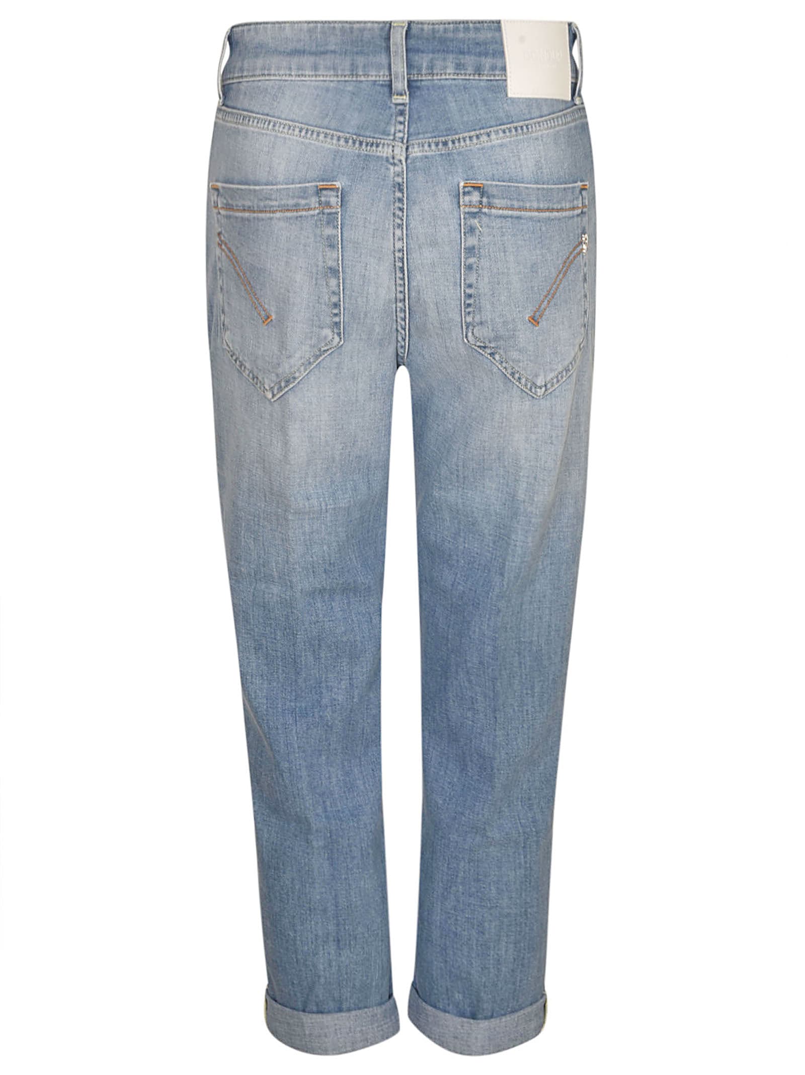 Shop Dondup Cropped Fitted Trousers In Blue