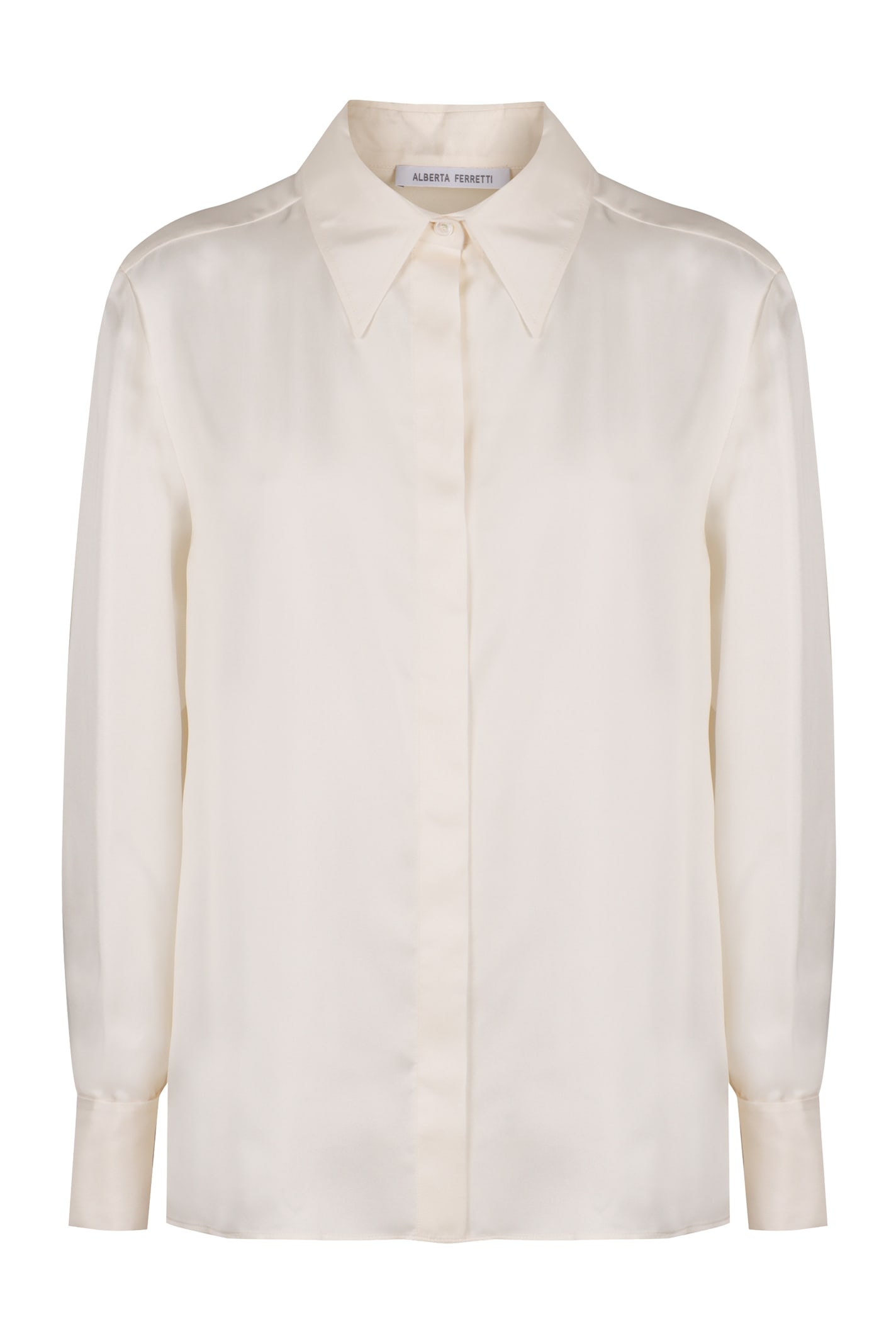 Shop Alberta Ferretti Silk Shirt In Ivory