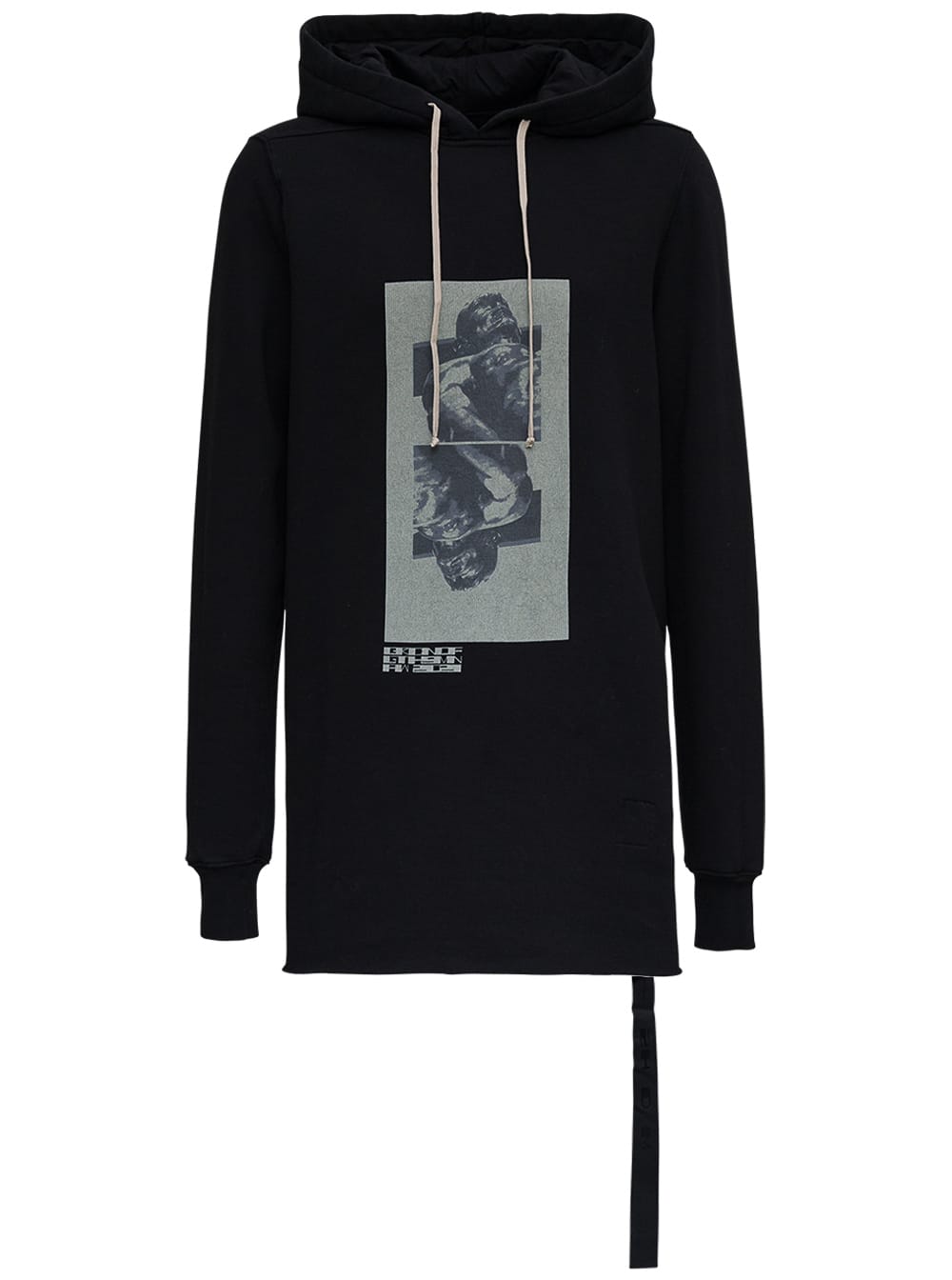 DRKSHDW Black Oversize Cotton Hoodie With Print