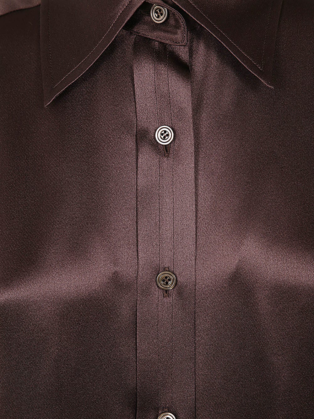 Shop Tom Ford Fluid Charmeuse Silk Shirt In Mahogany