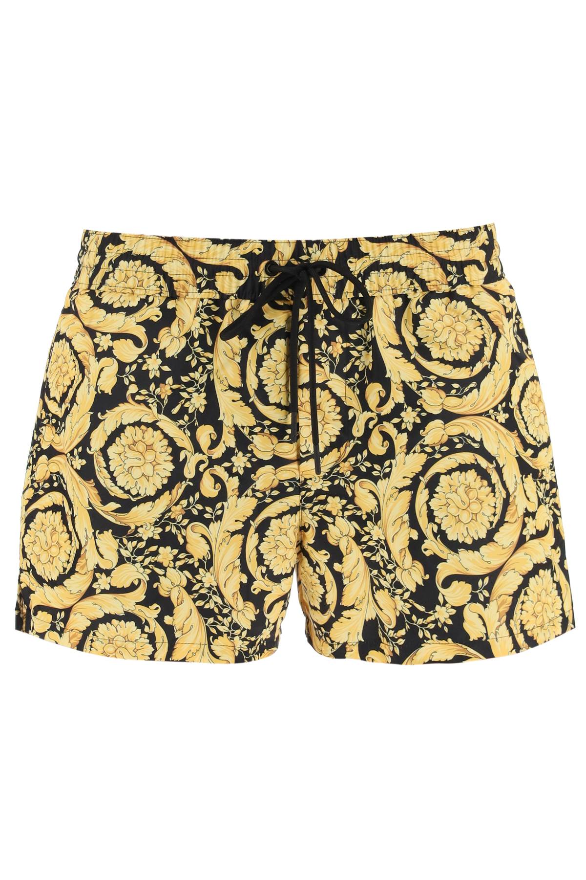 Shop Versace Barocco Swimshorts In Gold Print (yellow)