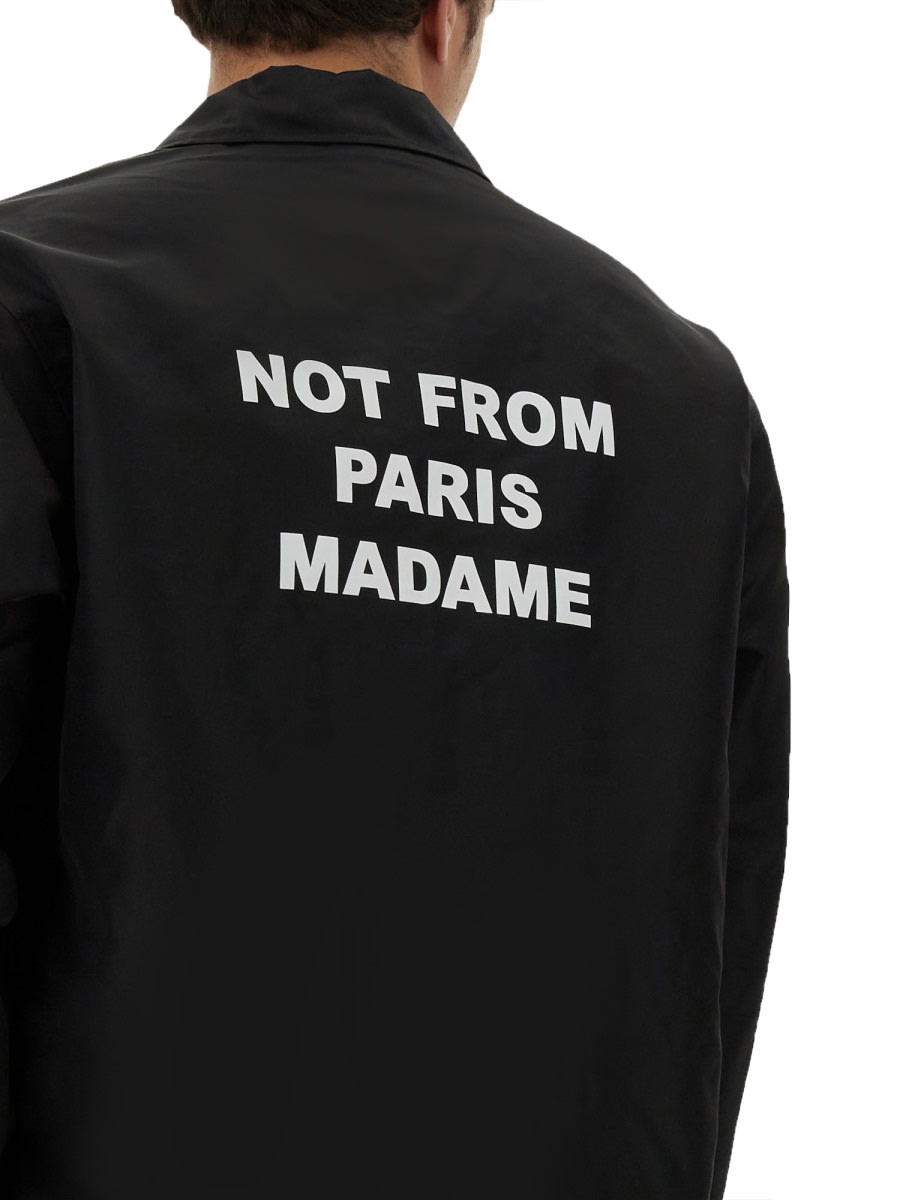 Drôle De Monsieur Black Jacket With Logo In Black
