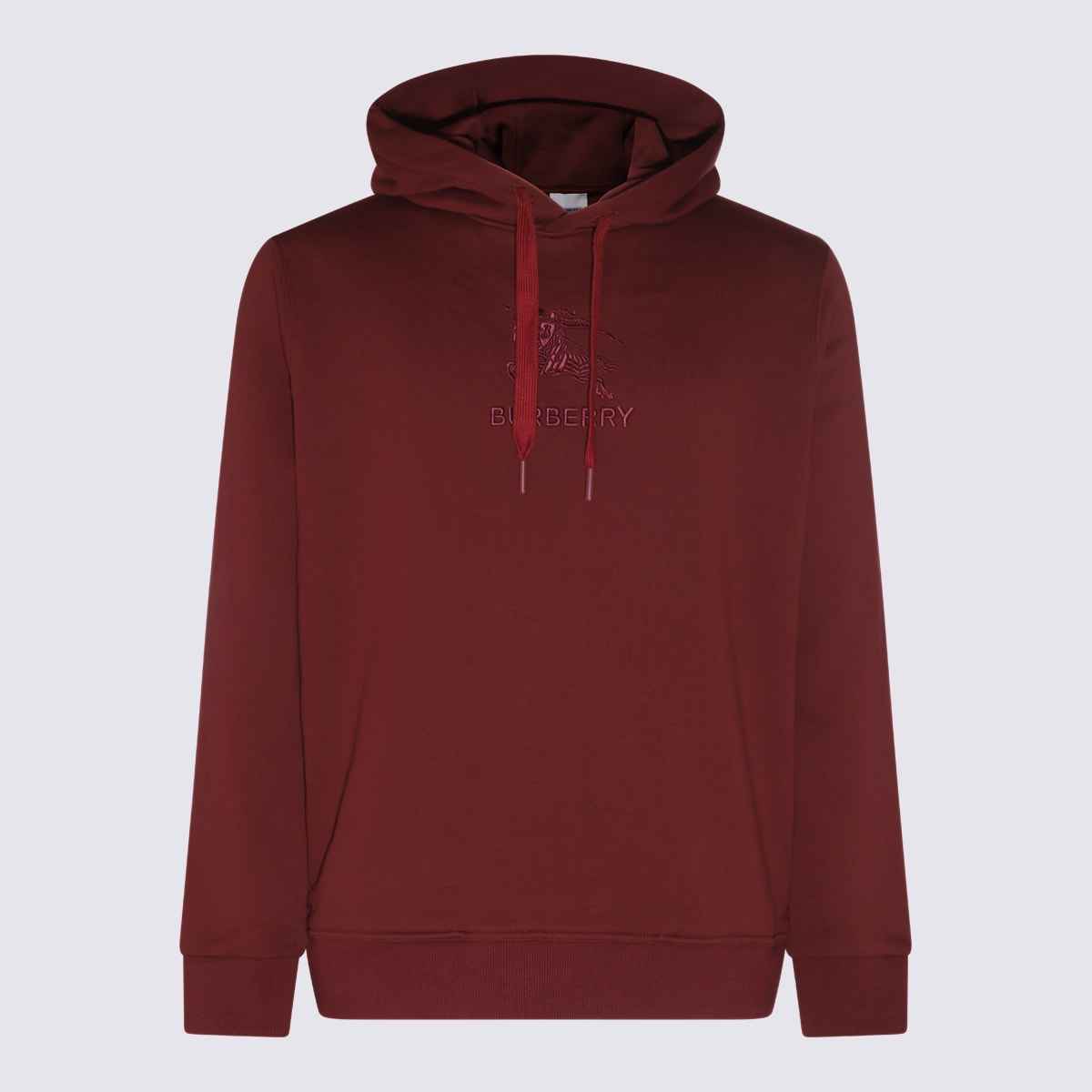 Shop Burberry Burgundy Cotton Sweatshirt In Deep Crimson