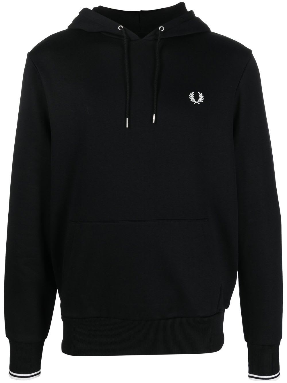 Shop Fred Perry Fp Tipped Hooded Sweatshirt In Black