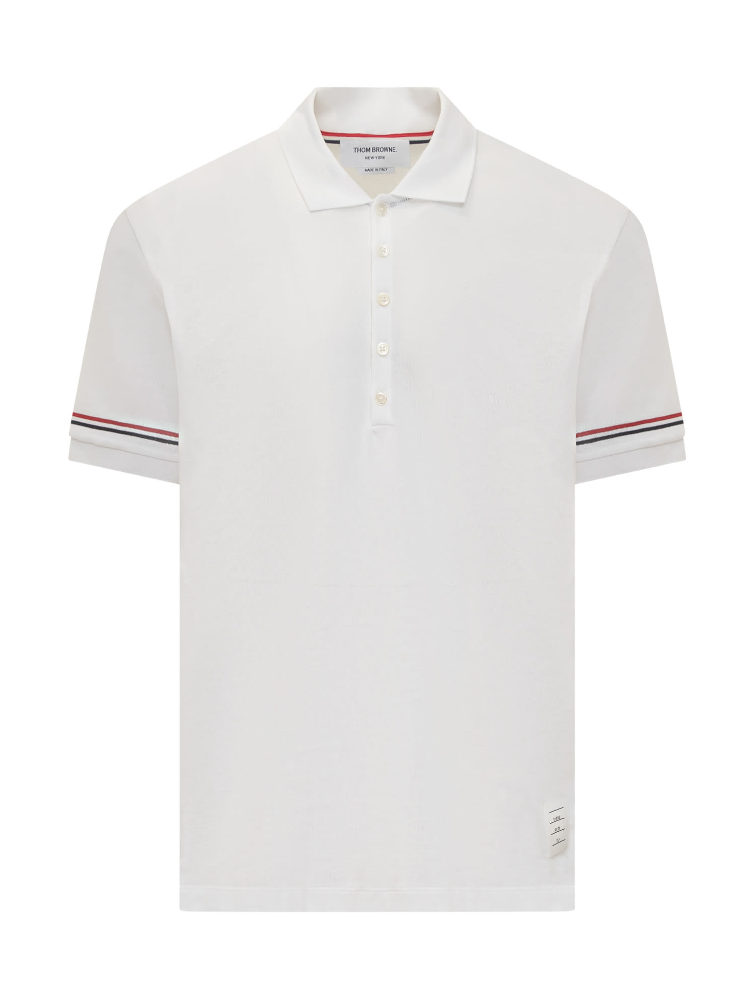 Shop Thom Browne Rwb Logo Polo Shirt In White