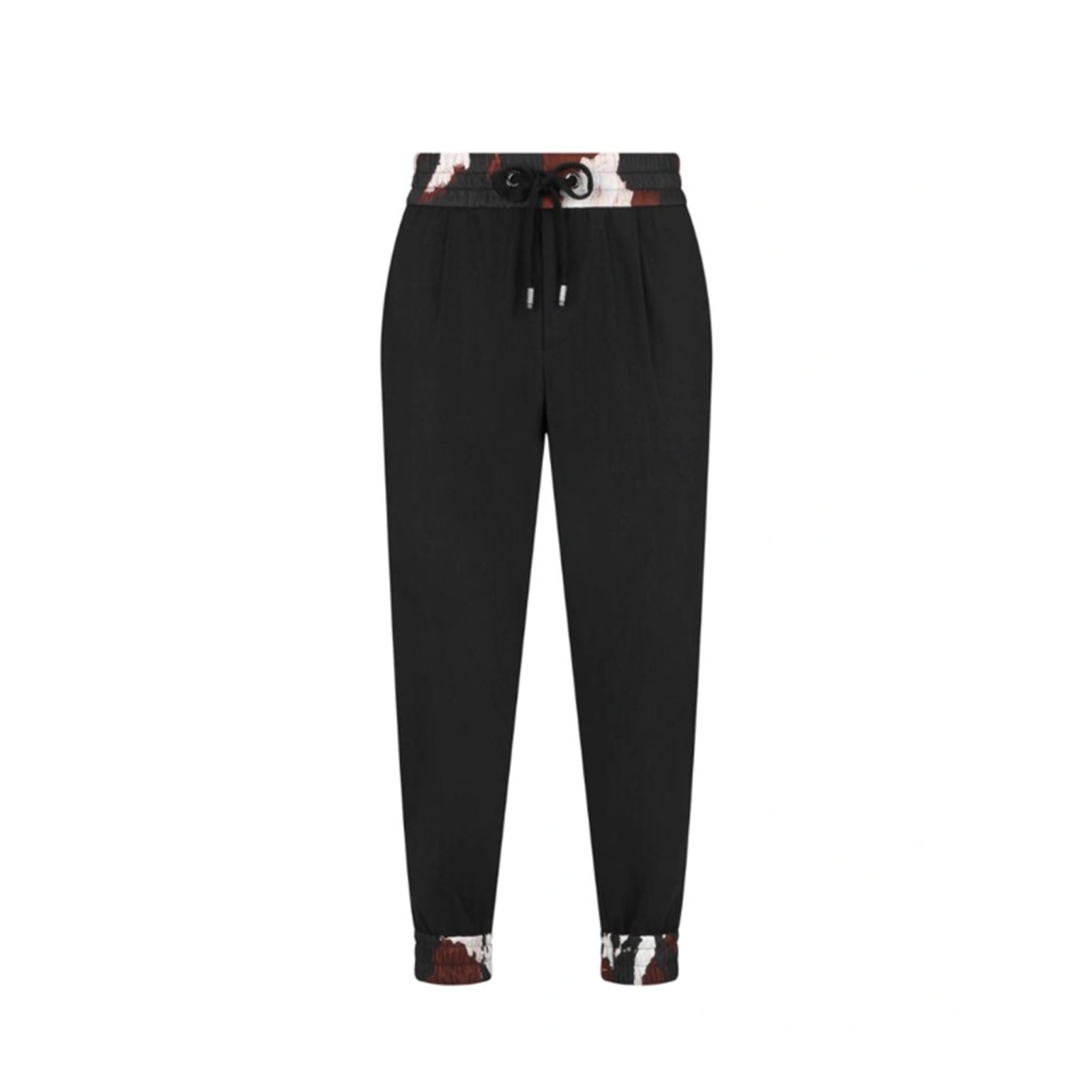 Shop Dolce & Gabbana Wool Printed Pants In Black