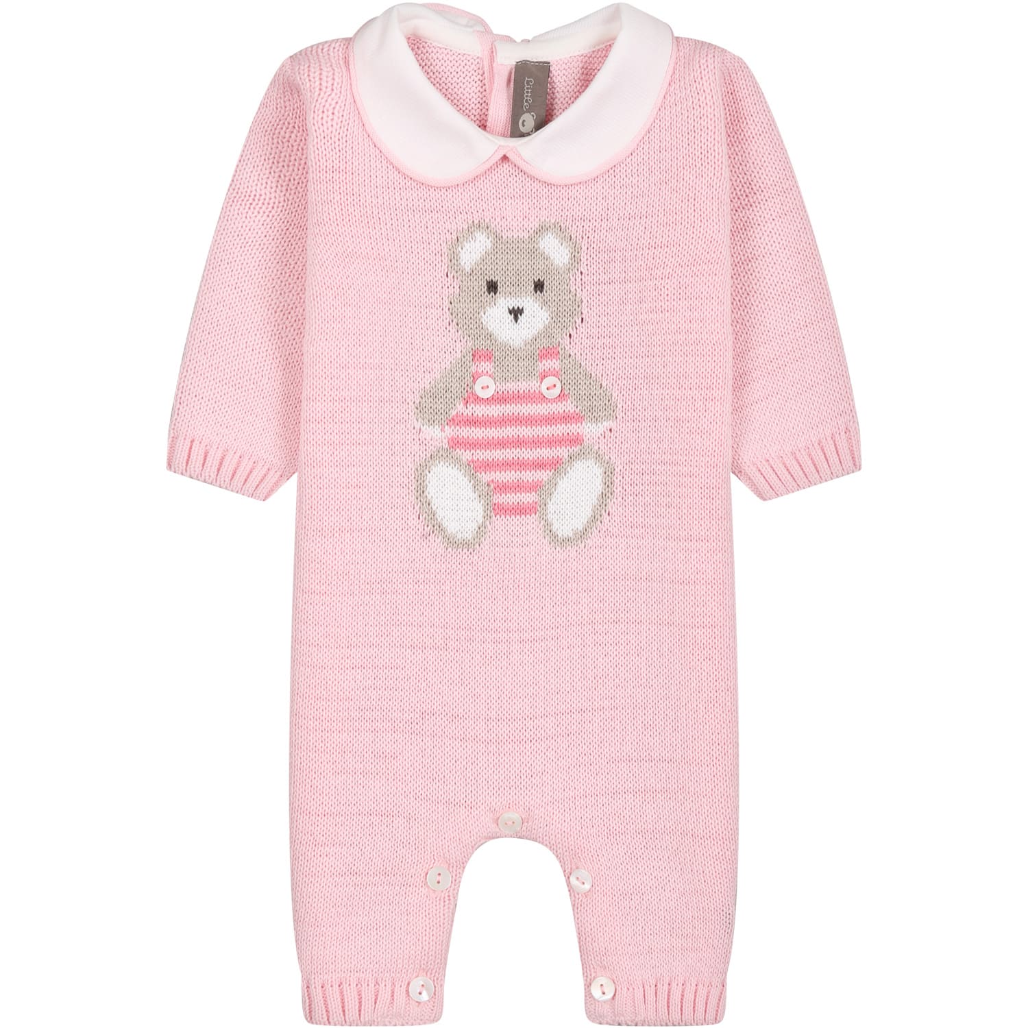 LITTLE BEAR PINK ROMPER FOR BABY GIRL WITH BEAR