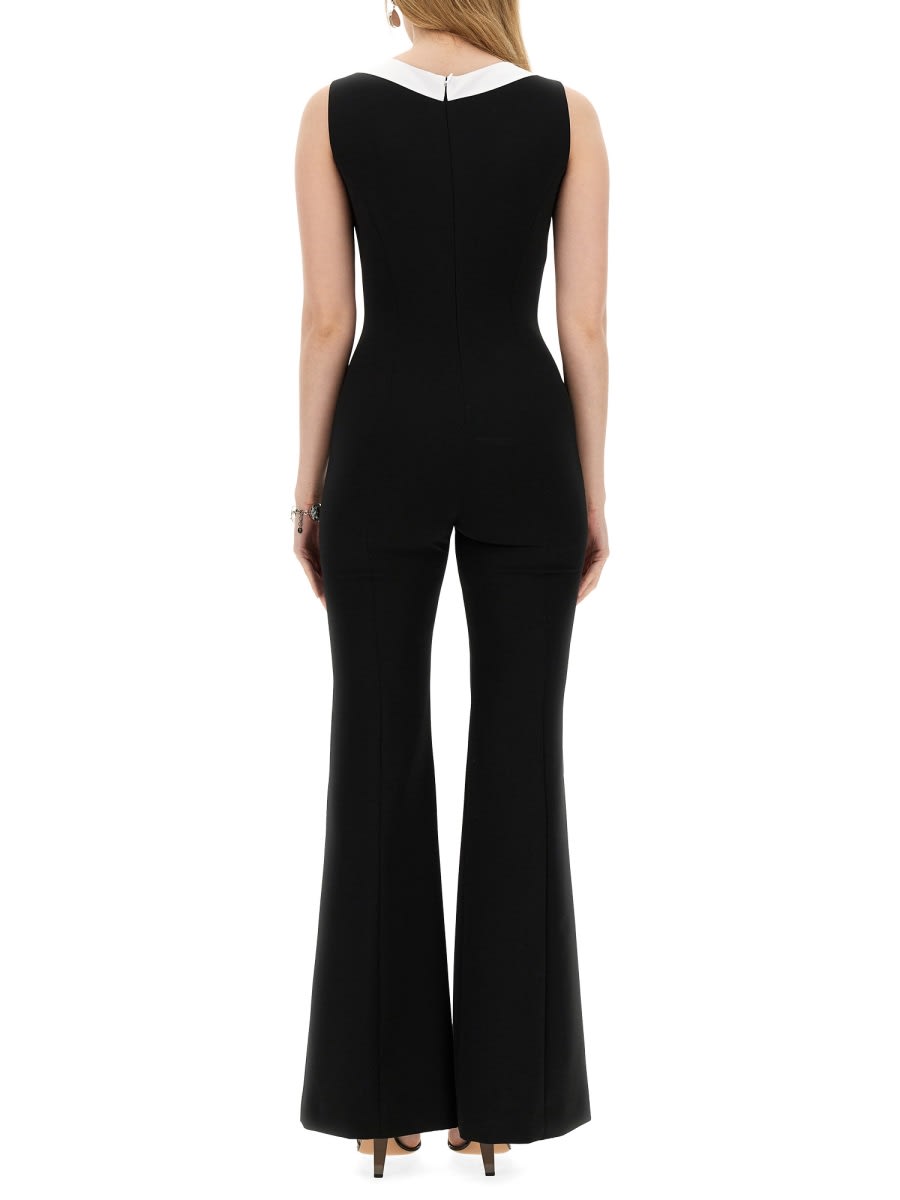Shop Moschino Crepe Jumpsuit House Symbols !?! In Black
