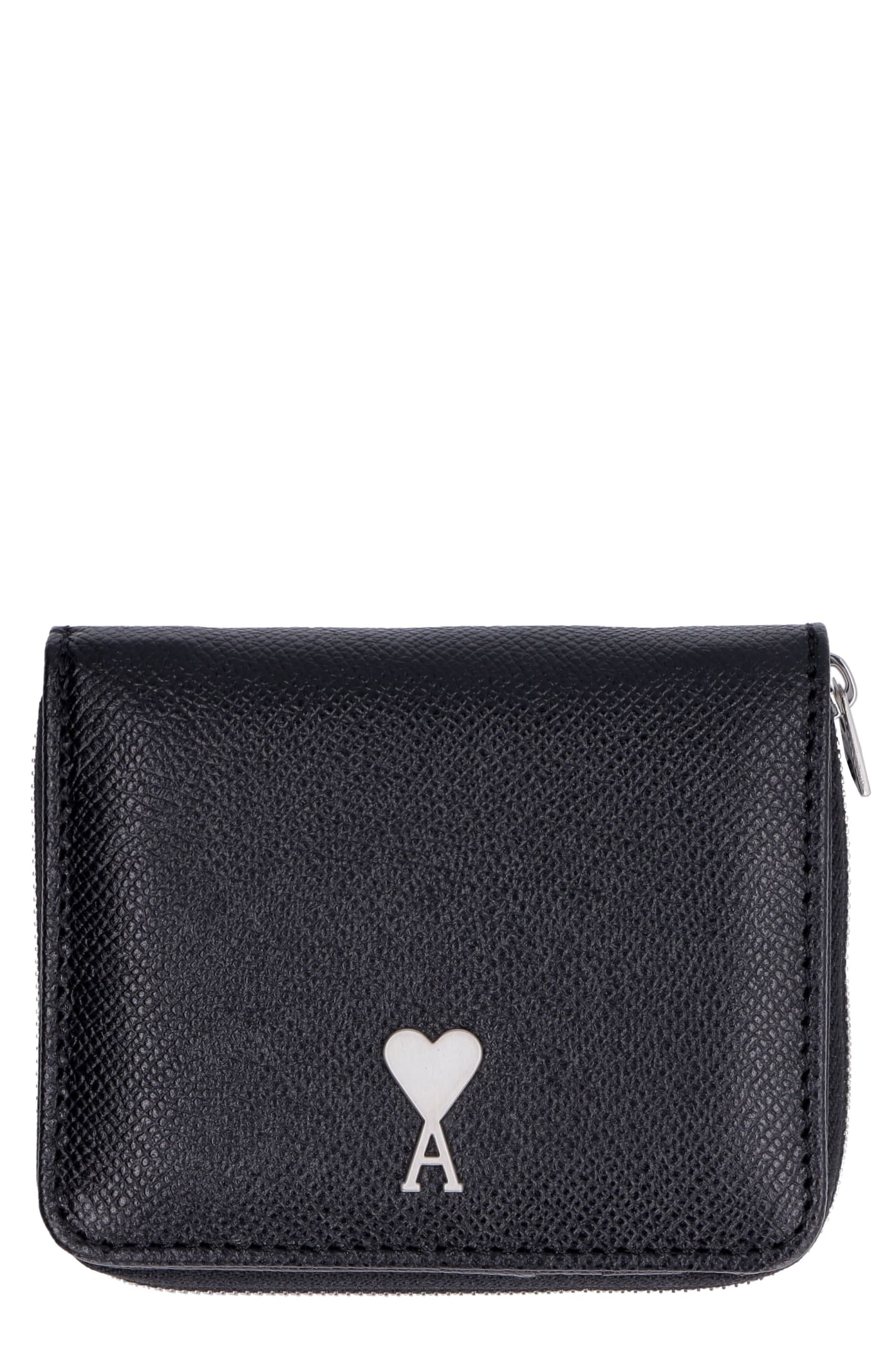 AMI ALEXANDRE MATTIUSSI SMALL LEATHER FLAP-OVER WALLET,11768064