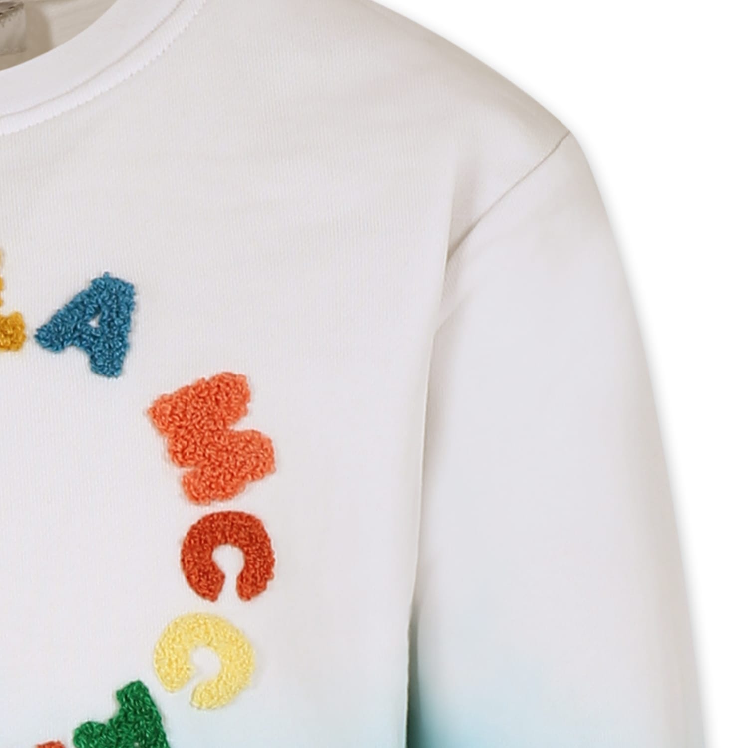 Stella Mccartney White Sweatshirt For Boy With Logo In Multicolor