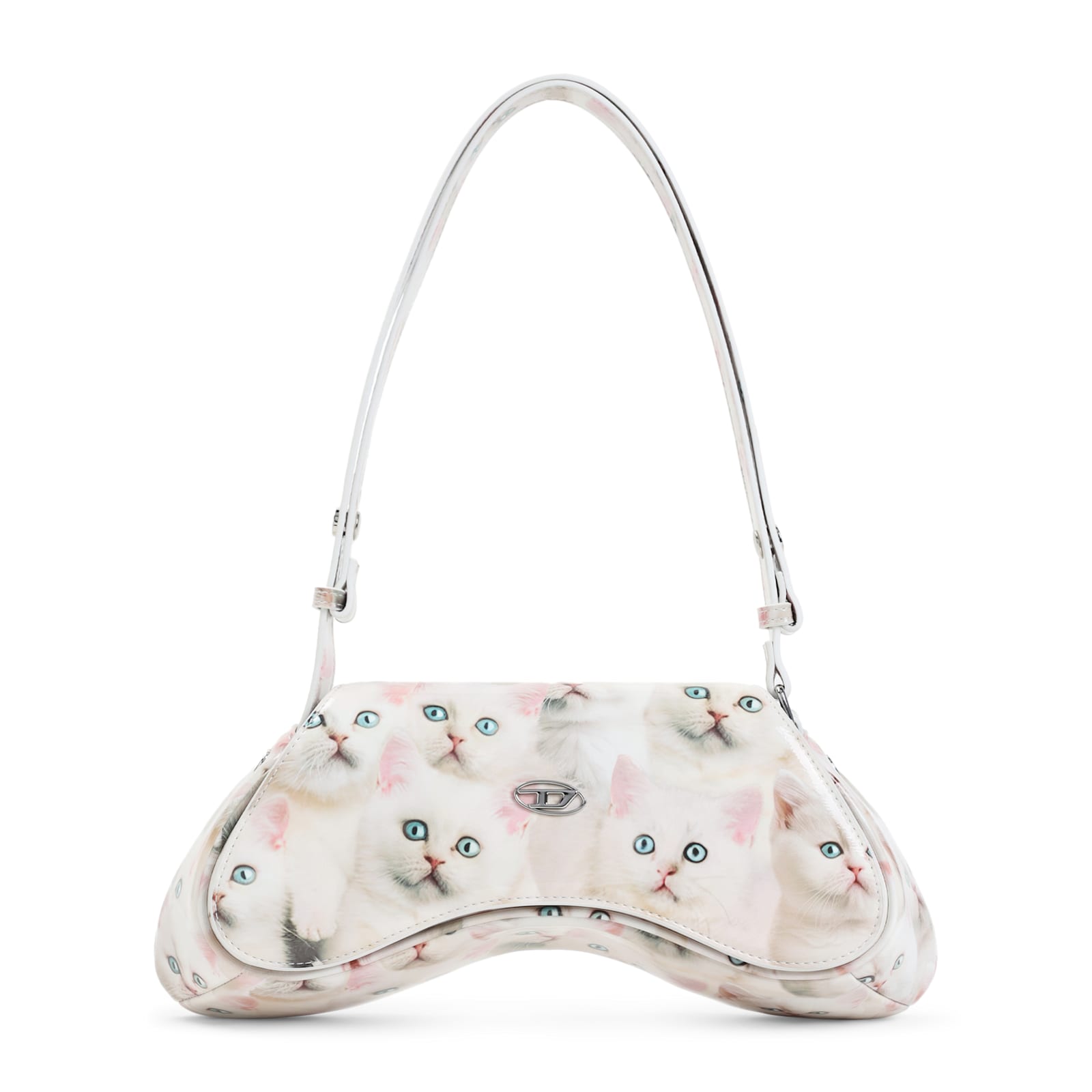 Diesel Gaming Controller-inspired White Polyurethane Handbag In Multi