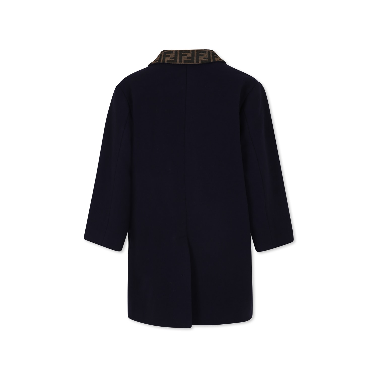 Fendi Blue Coat For Kids With Ff In Blue