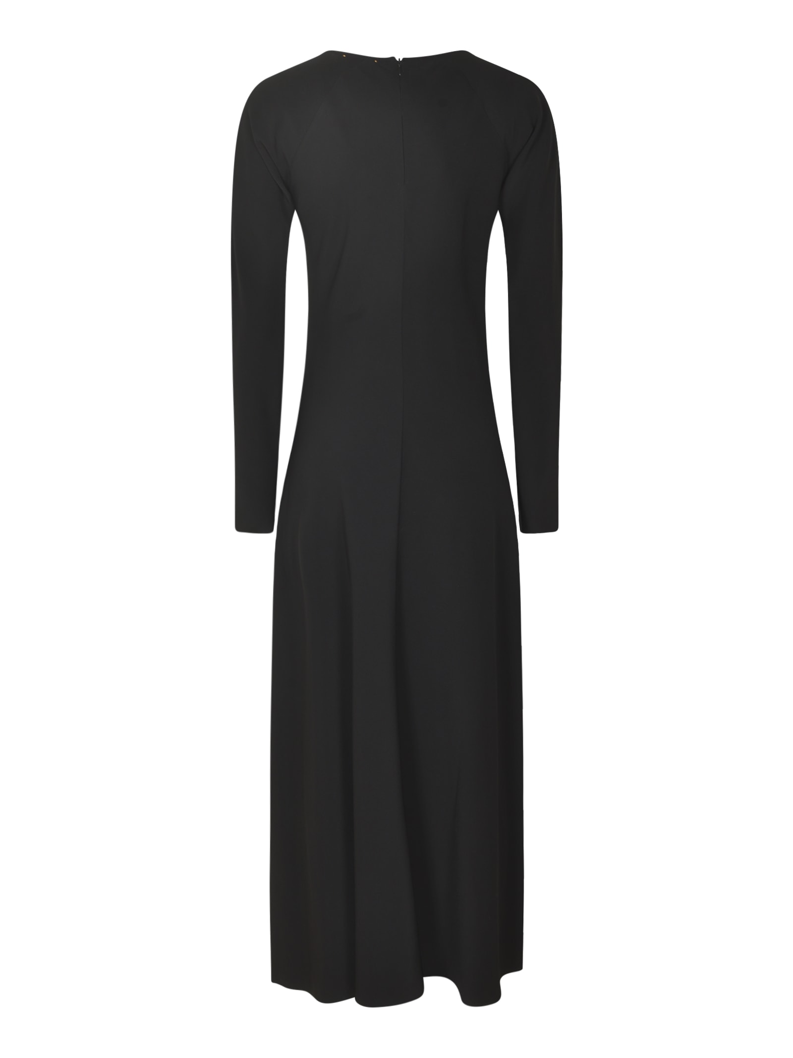 Shop Forte Forte Rear Zip Long-sleeved Plain Dress In Black