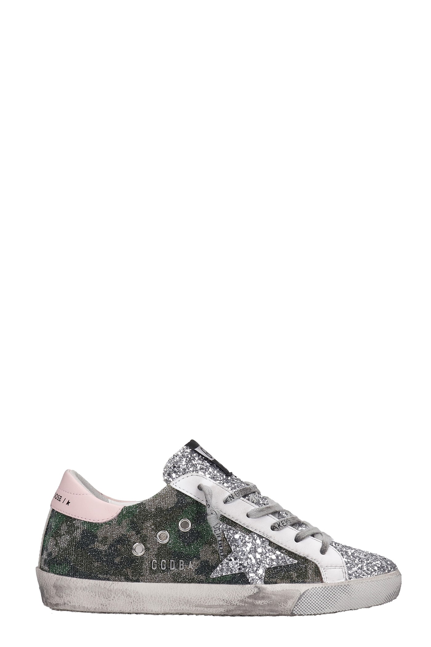 Buy Golden Goose Superstar Sneakers In Camouflage Glitter online, shop Golden Goose shoes with free shipping