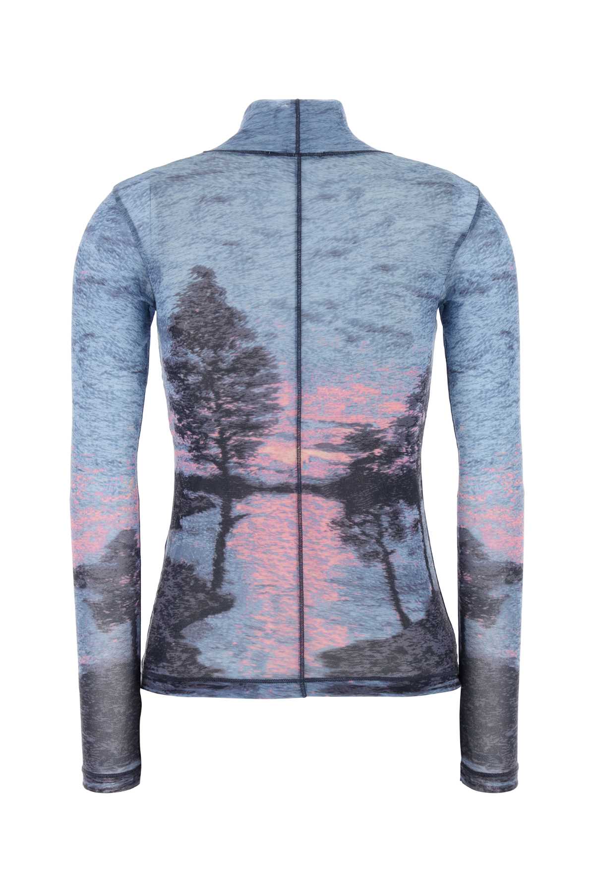 Maison Kitsuné Maison Kitsune Printed Nylon Top In Greyblue