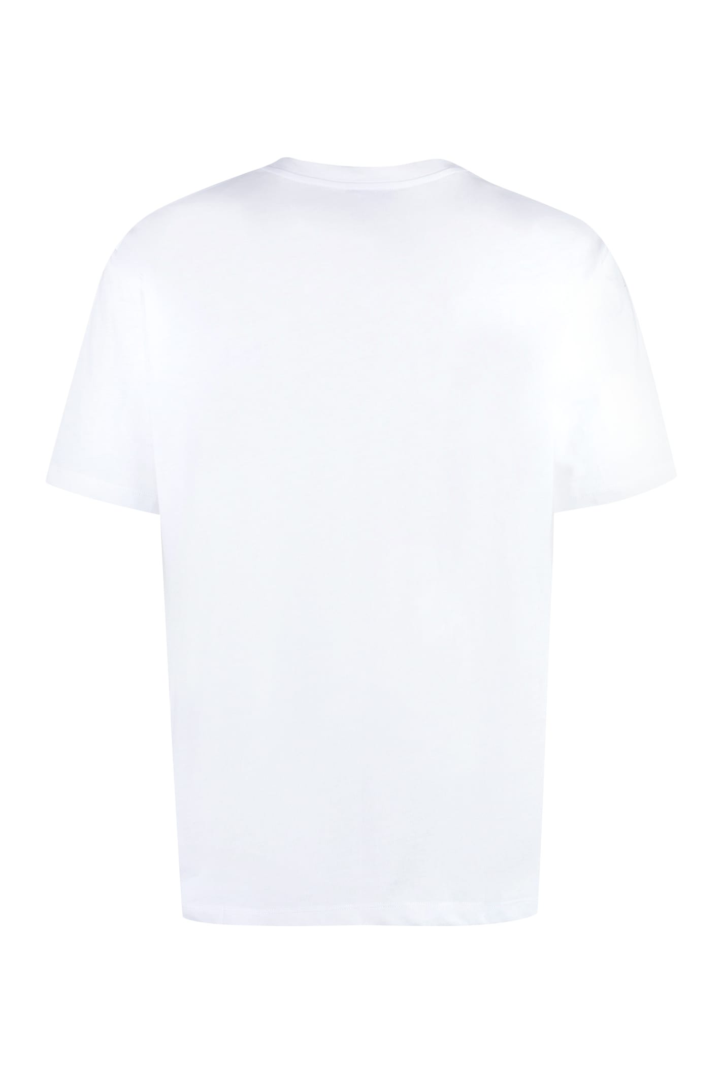 Shop Balmain Cotton Crew-neck T-shirt In White