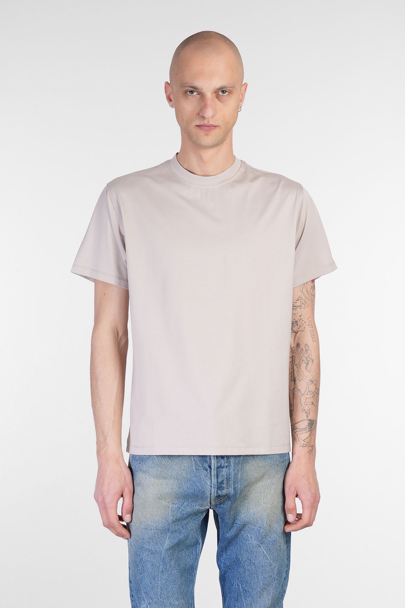 T-shirt In Beige Cotton