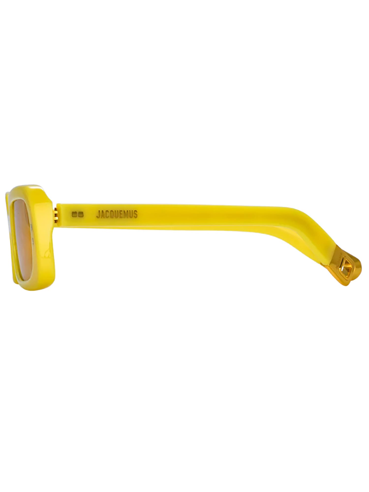 Jacquemus Rectangle Frame Sunglasses Sunglasses In Pear Sorbet/ Yellow Gold/