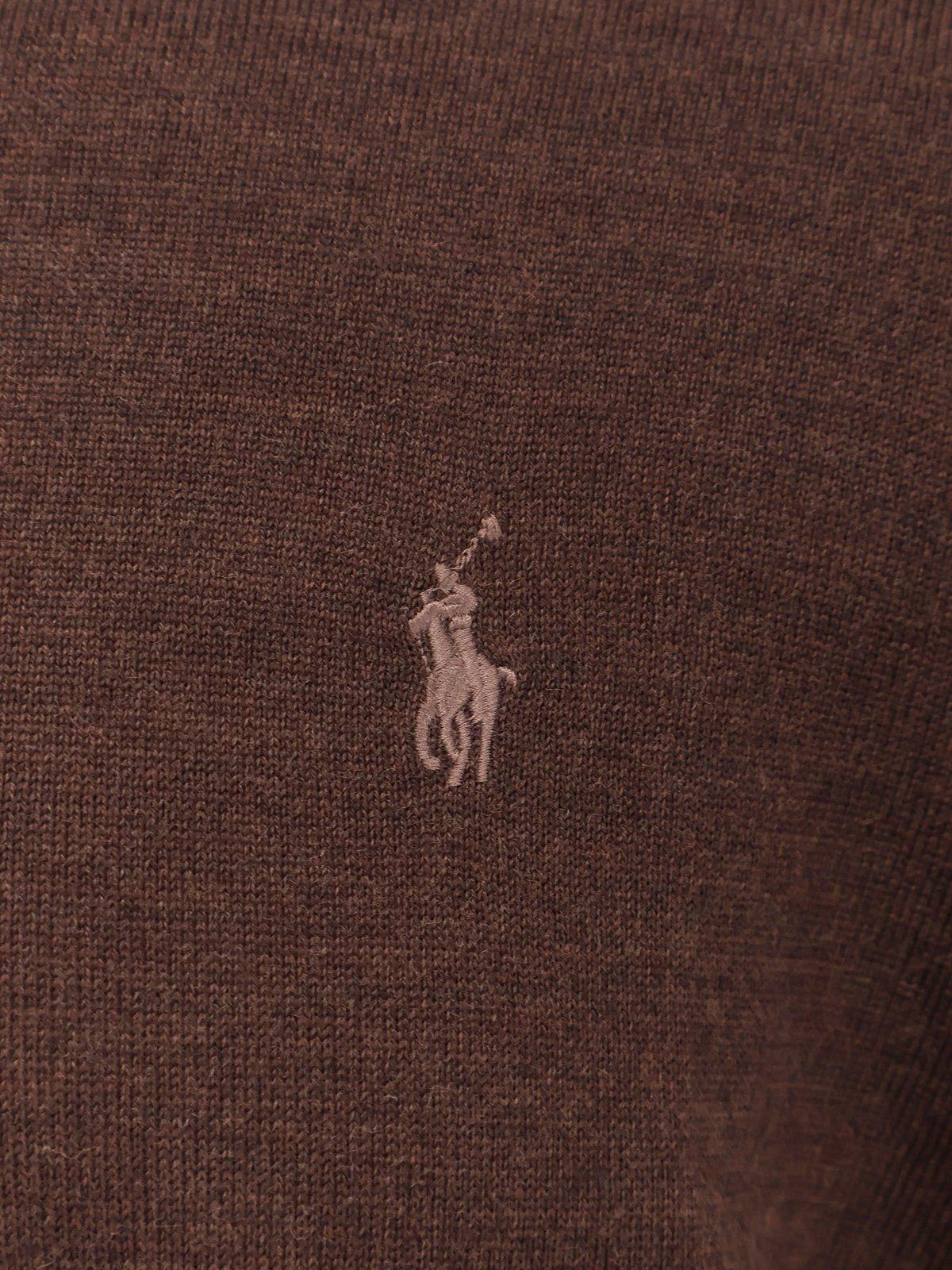 Shop Ralph Lauren Logo Embroidered Crewneck Jumper In Cacao Brown Heather