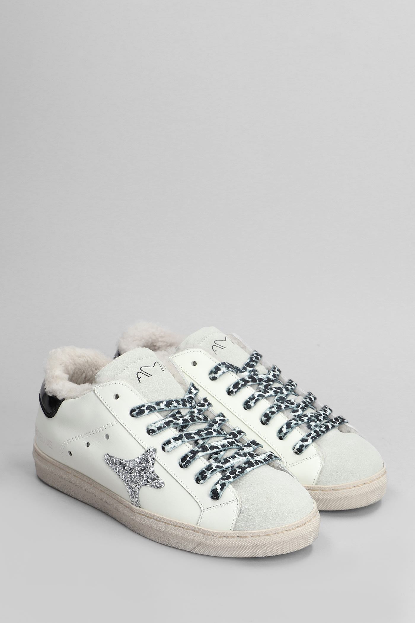 Shop Ama Brand Sneakers In White Suede And Leather