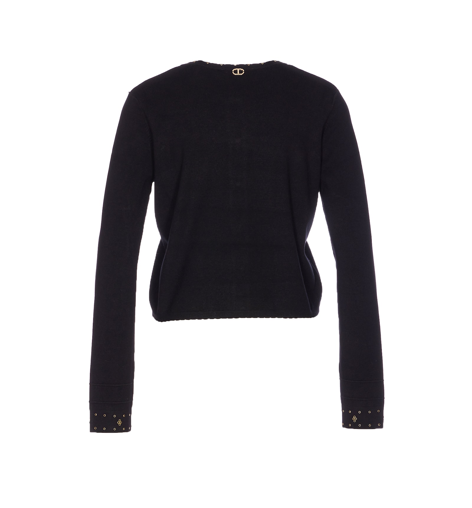 Twinset Embellished Stud-detail Cardigan In Black