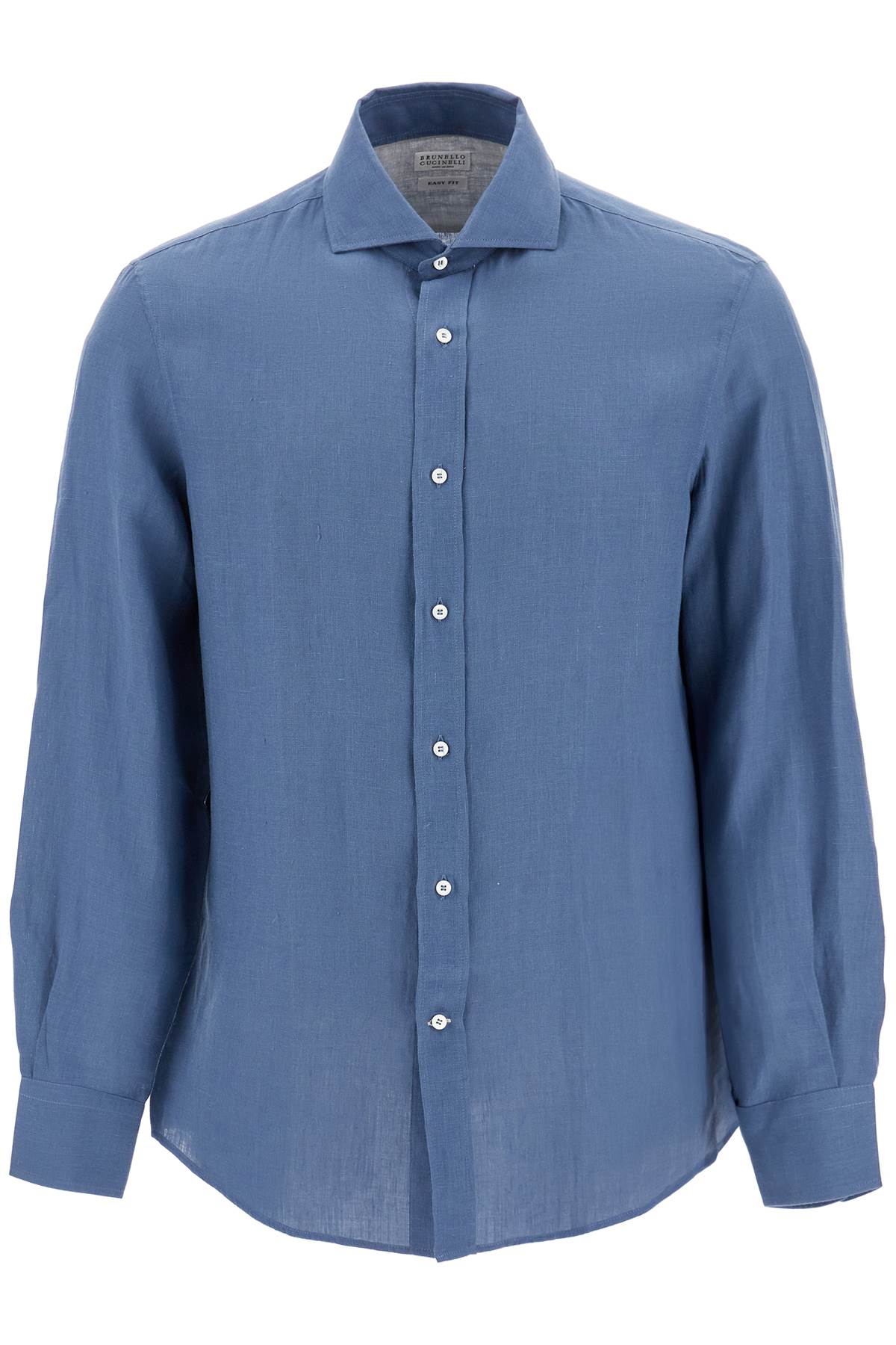 Shop Brunello Cucinelli Easy Fit Hemp Shirt For A Comfortable In Oceano (blue)