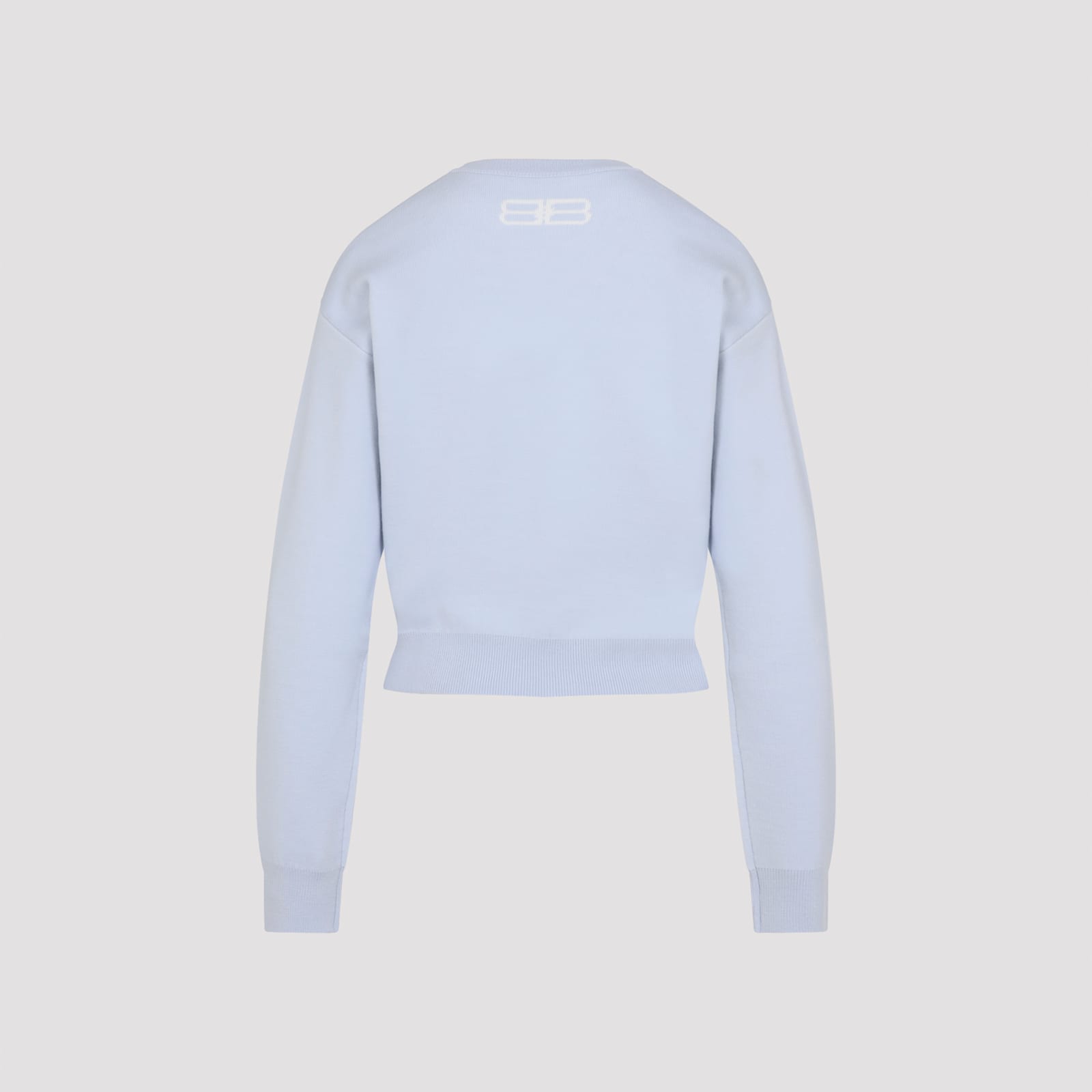 Balenciaga Cropped Sweater In Blue