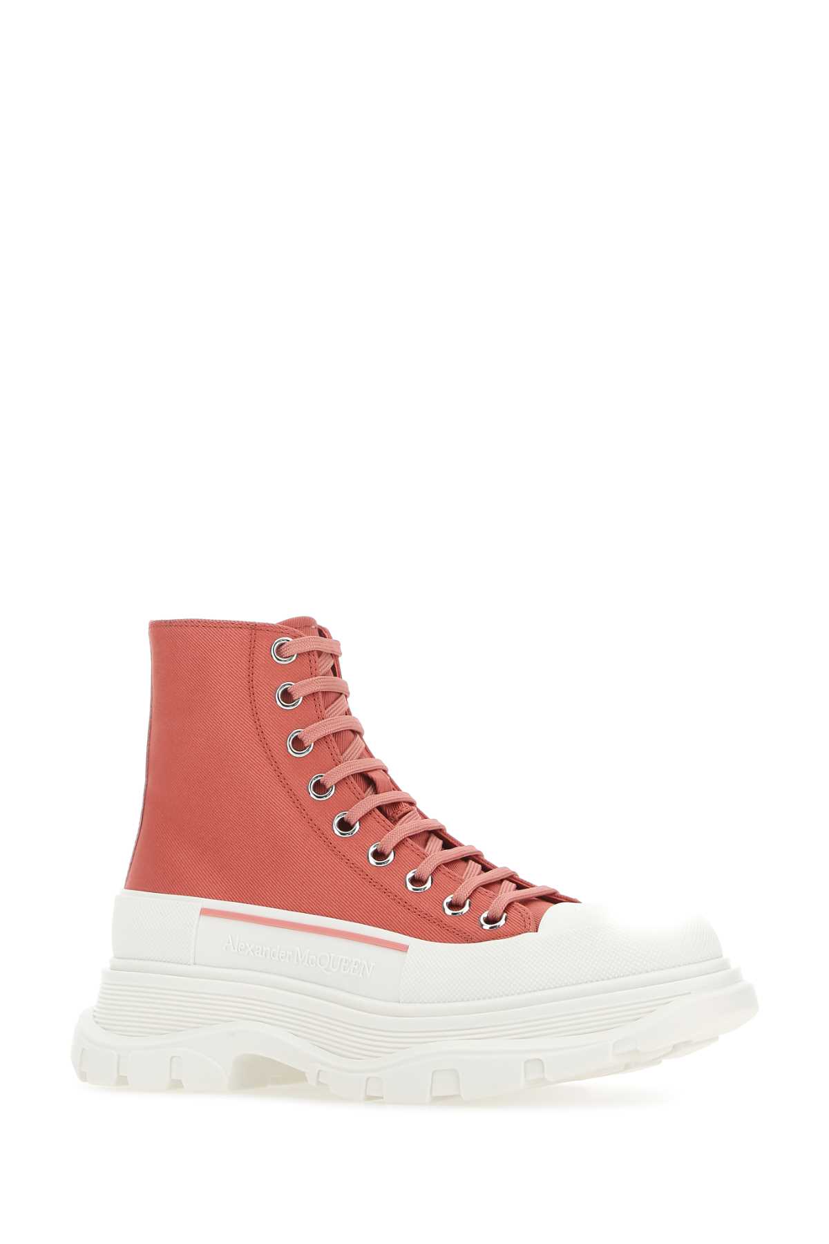 Shop Alexander Mcqueen Pastel Pink Leather Tread Slick Sneakers In 5542