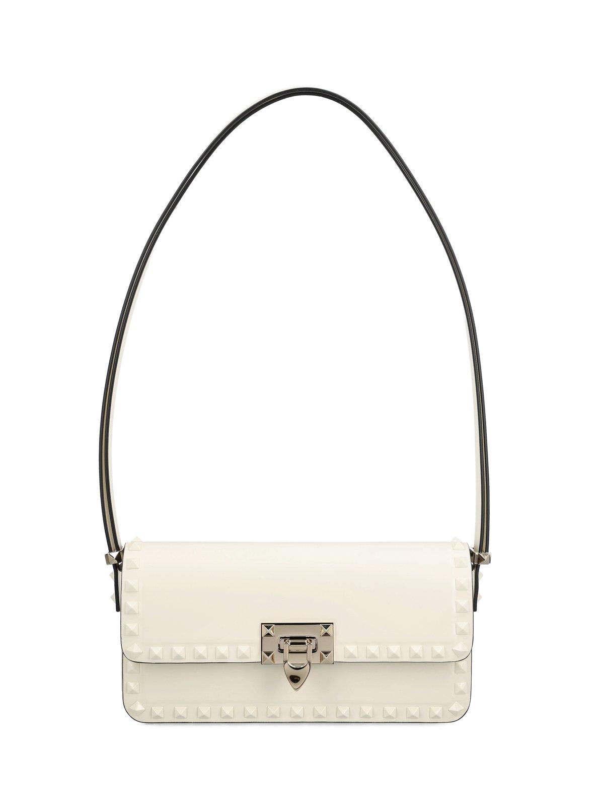 Shop Valentino Garavani Rockstud23 E/w Foldover Top Shoulder Bag