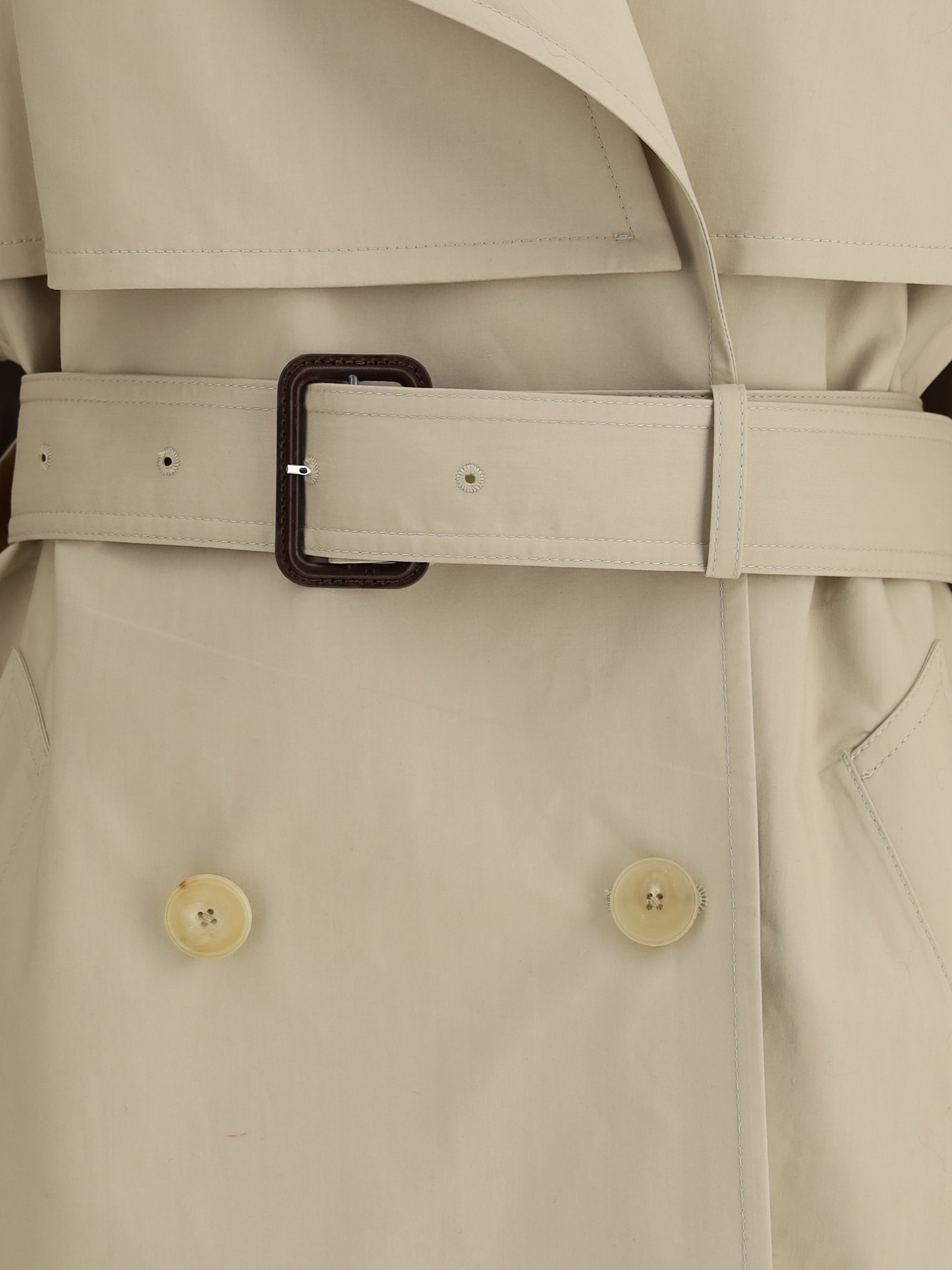 Givenchy Womens Beige Mustard Belted Notch-lapels Cotton Trench Coat In Neutral