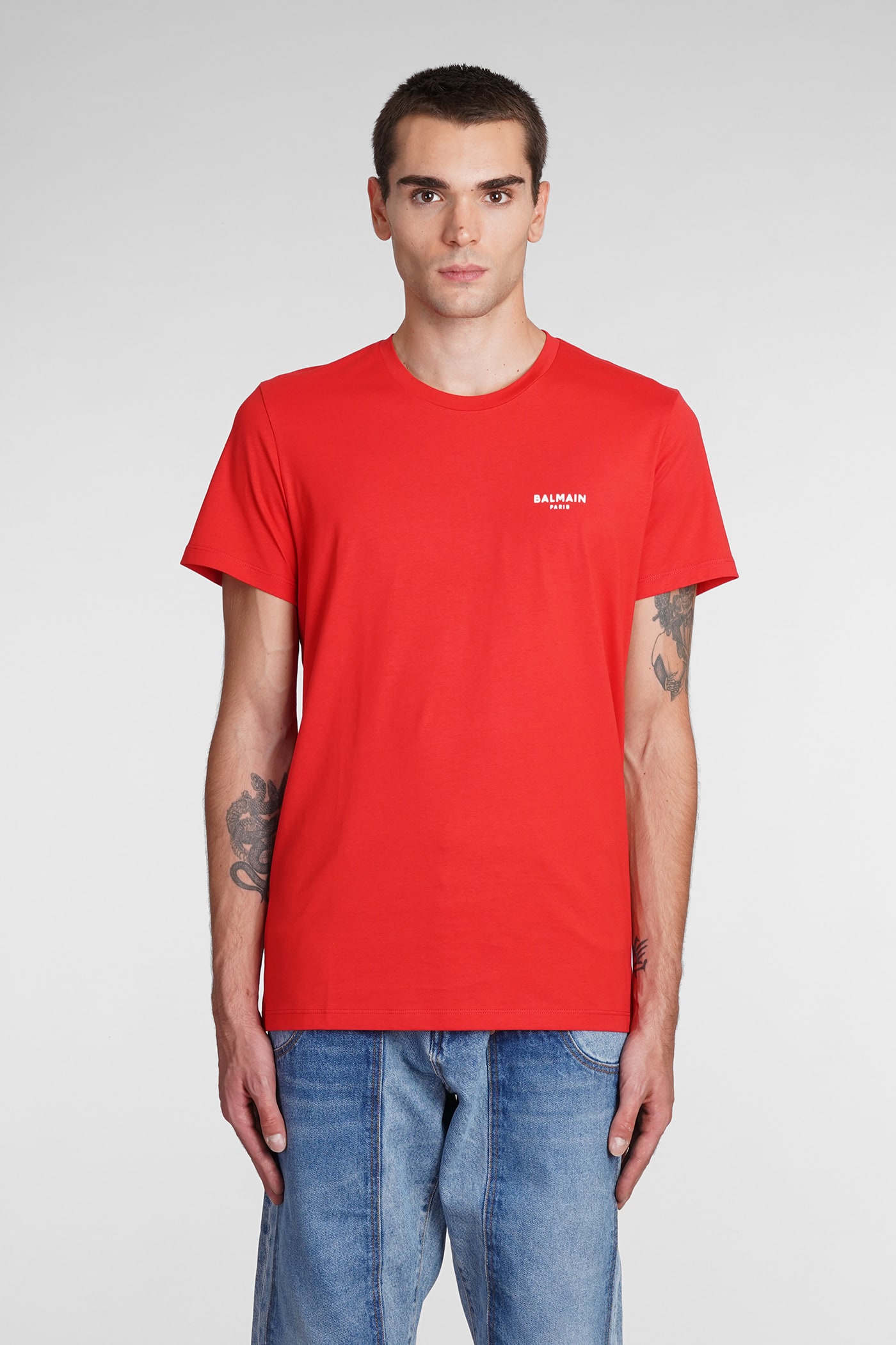 Balmain T-shirt In Red Cotton