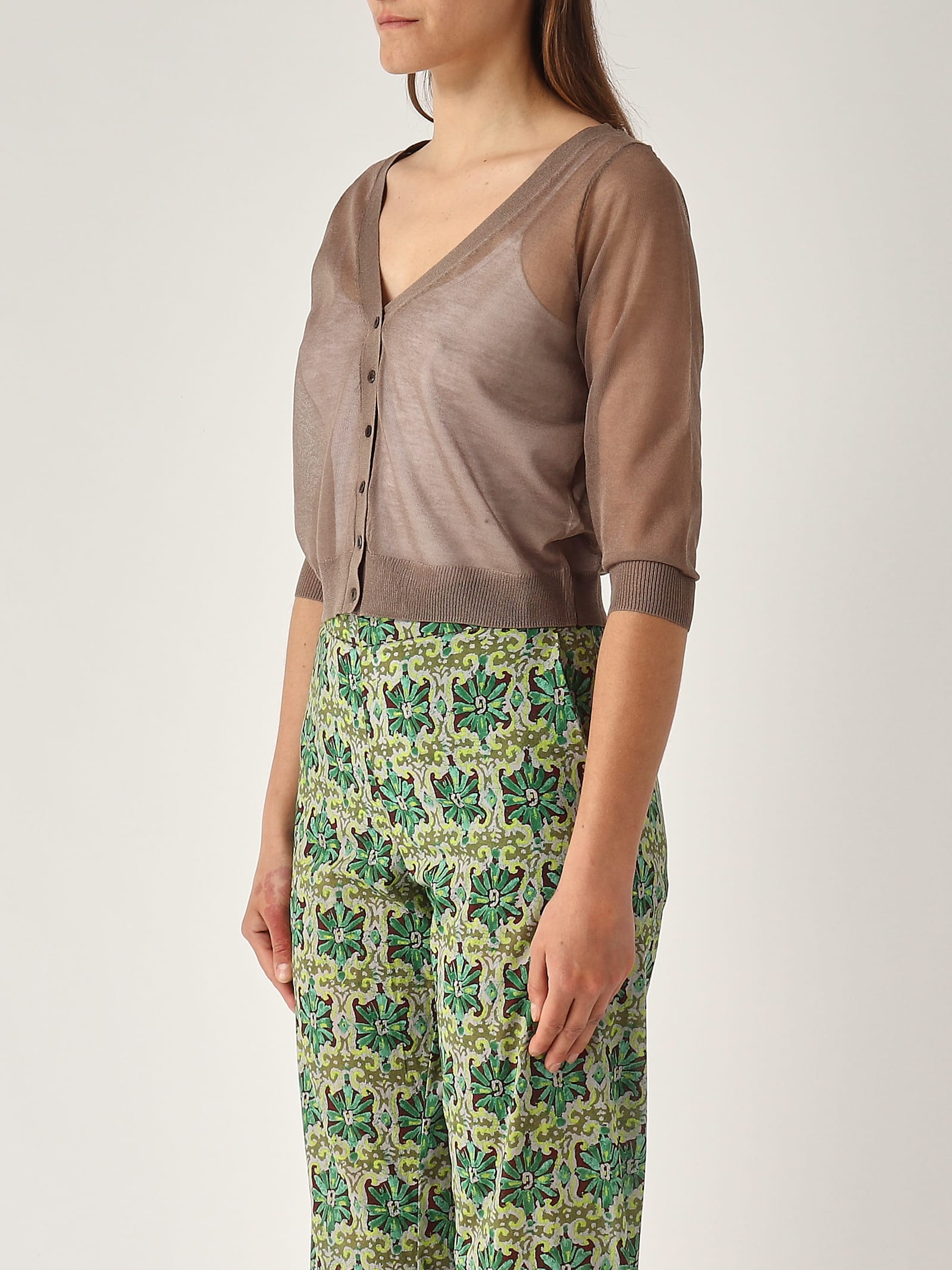 Maliparmi Cardigan Tulle Cardigan In Brown