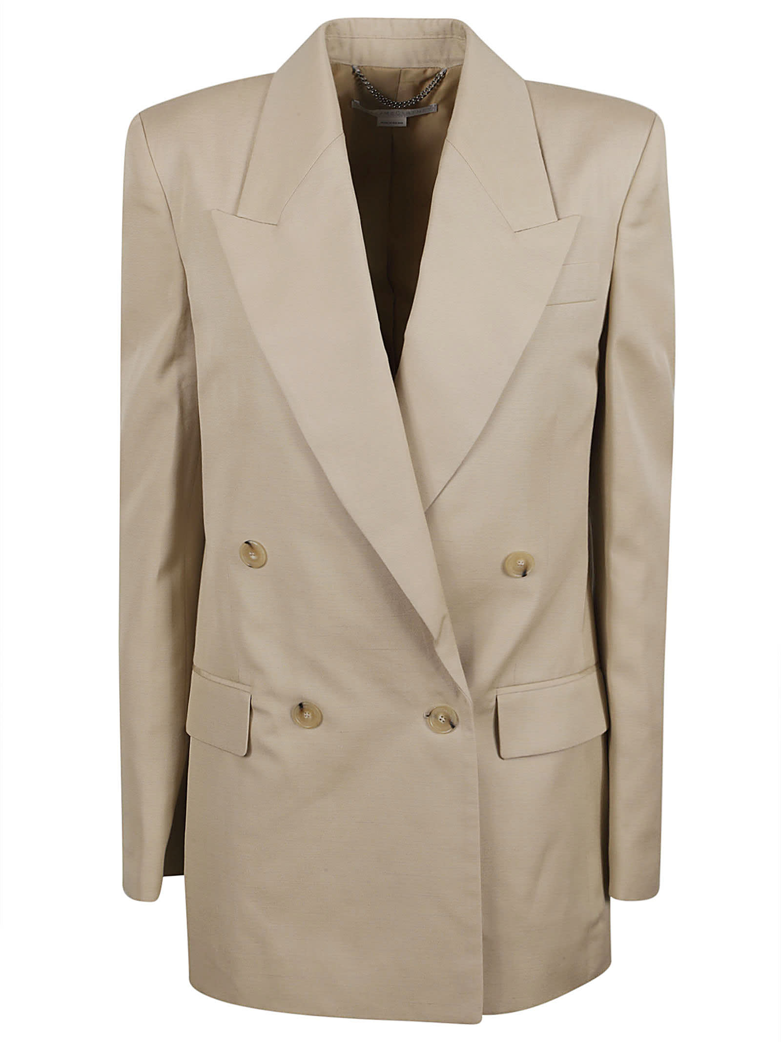 Shop Stella Mccartney Double-breasted Classic Jacket In Sand