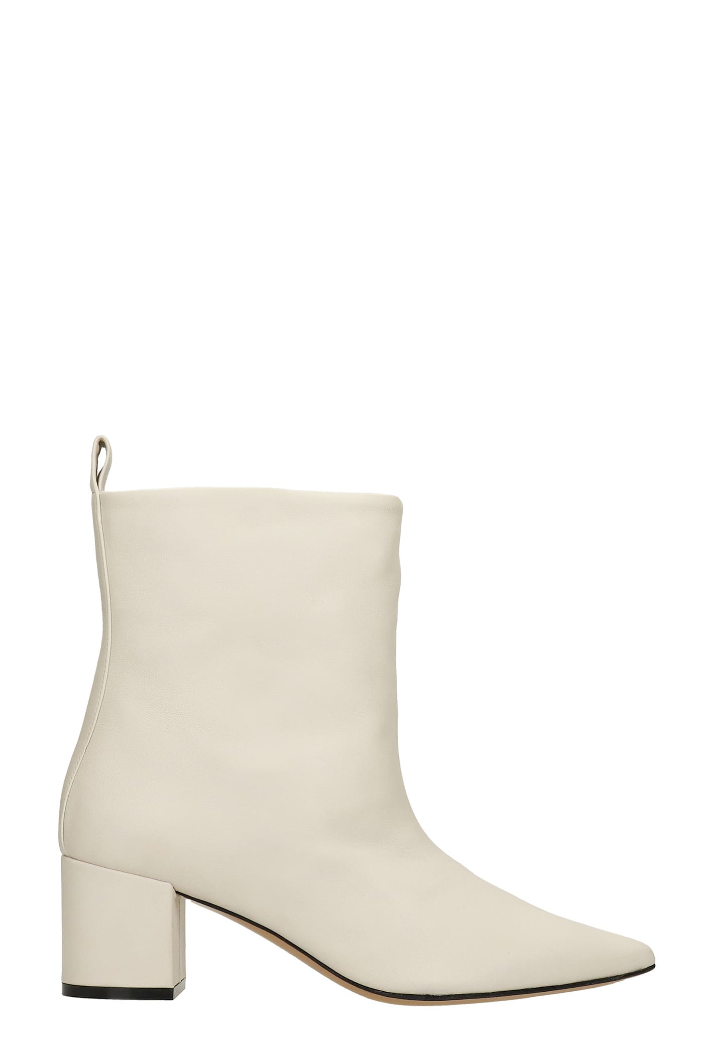 Marc Ellis Rivabella High Heels Ankle Boots In Beige Leather