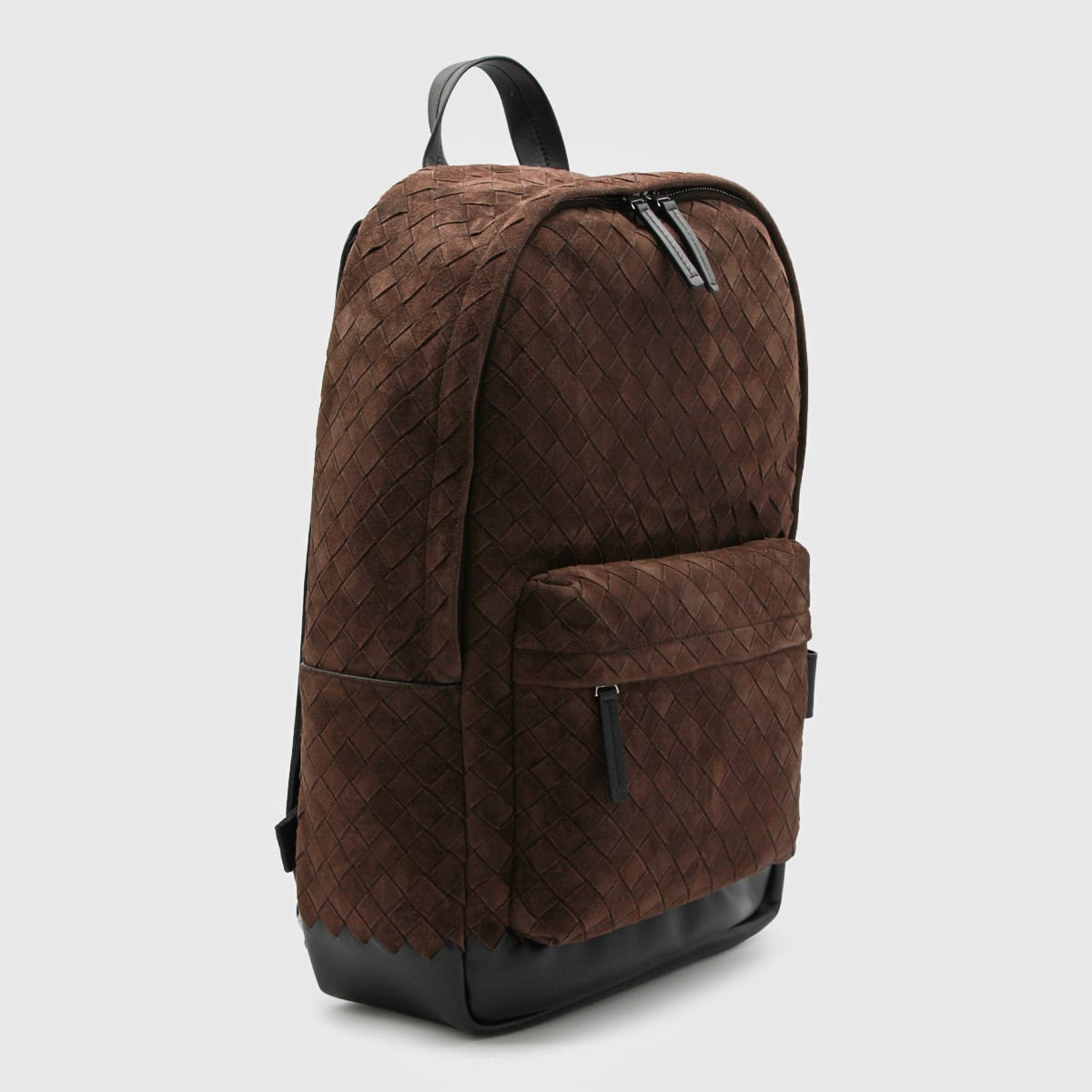 Bottega Veneta Leather Backpack Intrecciato In Brown