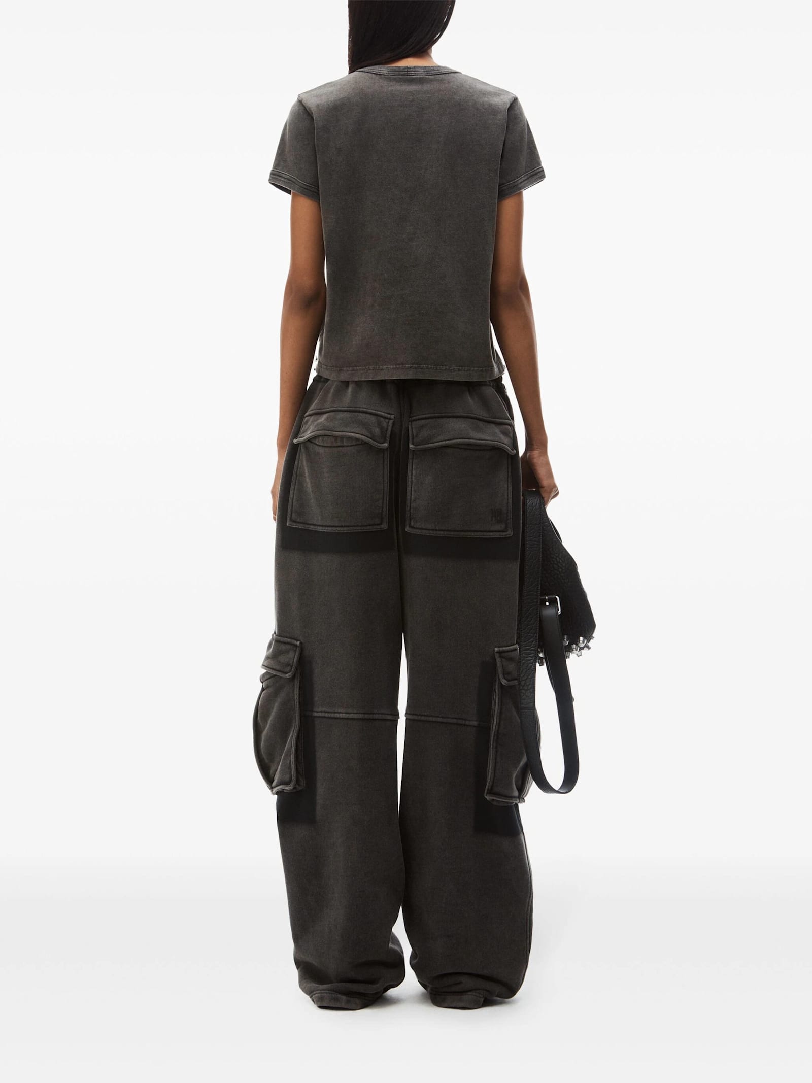 Shop Alexander Wang T Shirt Stampata In Charcoal