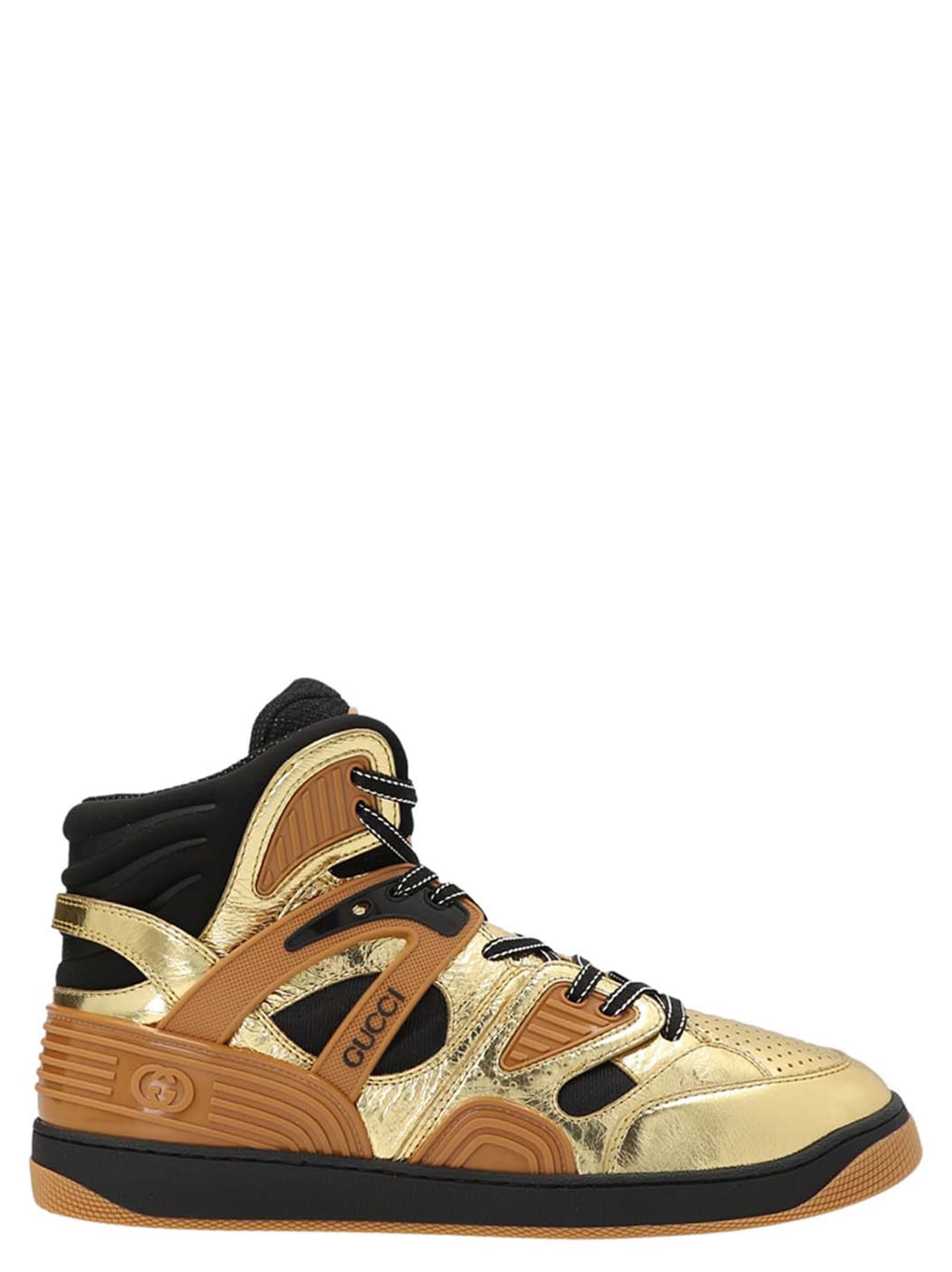 Shop Gucci Basket Sneakers In Multicolor