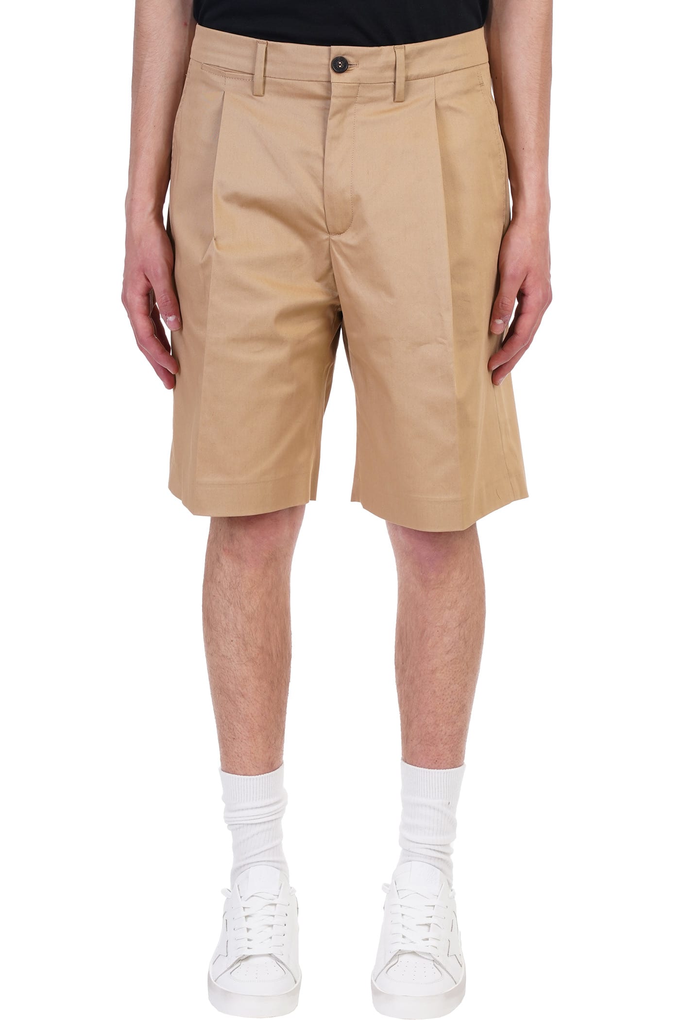 Golden Goose Golden M S Shorts In Beige Cotton