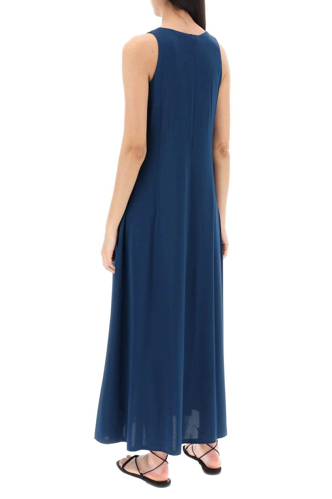 Shop Max Mara Supremo Crewneck Sleeveless Dress In Blue (blue)